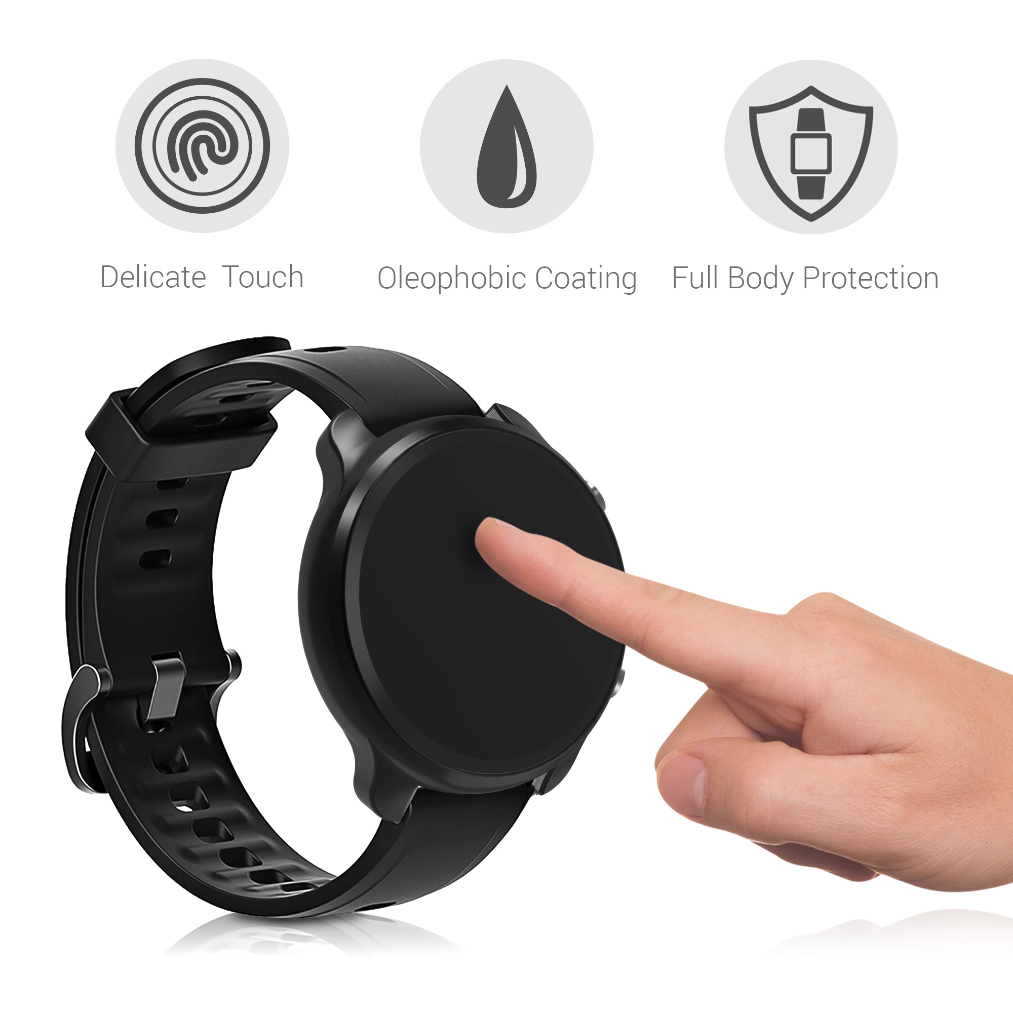 2x obal s ochranným sklem pro Huami Amazfit GTR 2 / 2e kwmobile silikonové - černá / šedá
