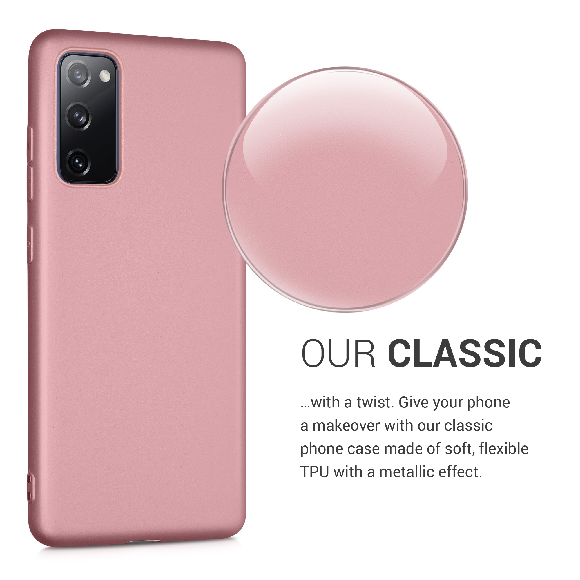 Metalický kryt na mobil Samsung Galaxy S20 FE kwmobile metalicky rose gold