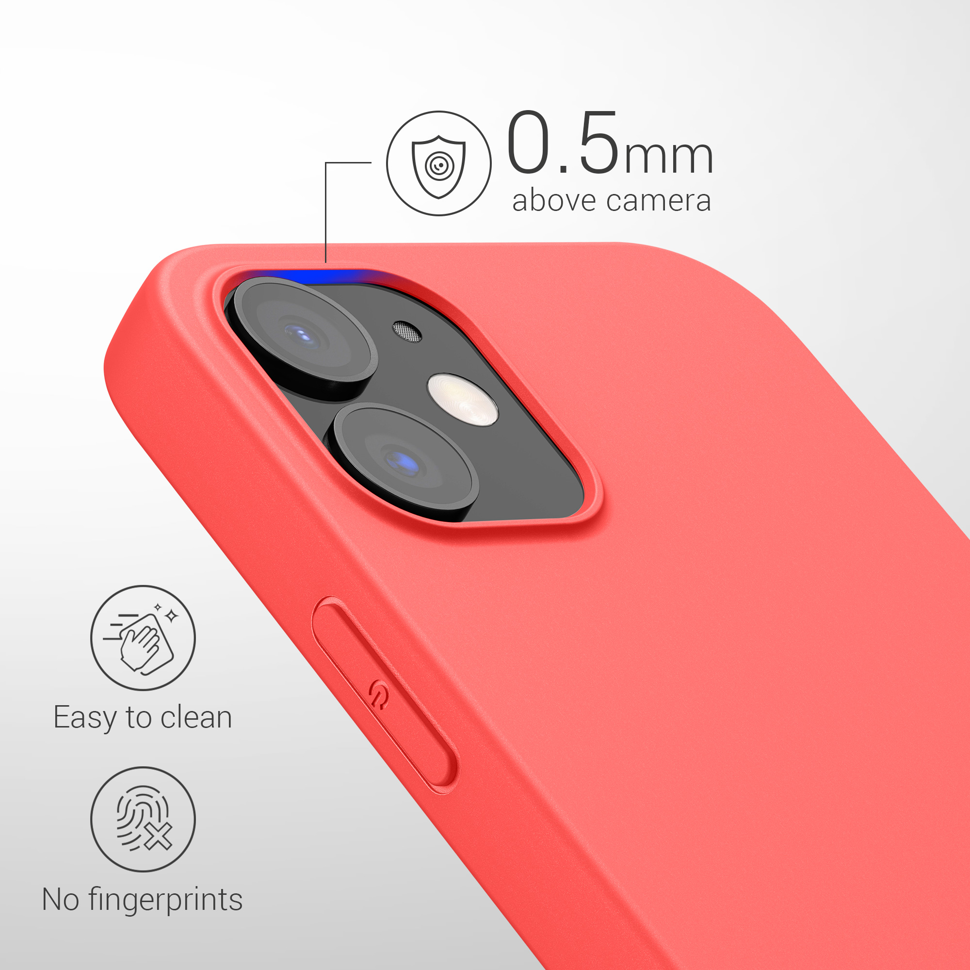 Silikonový kryt kwmobile pro iPhone 12 / iPhone 12 Pro - výrazná korálová