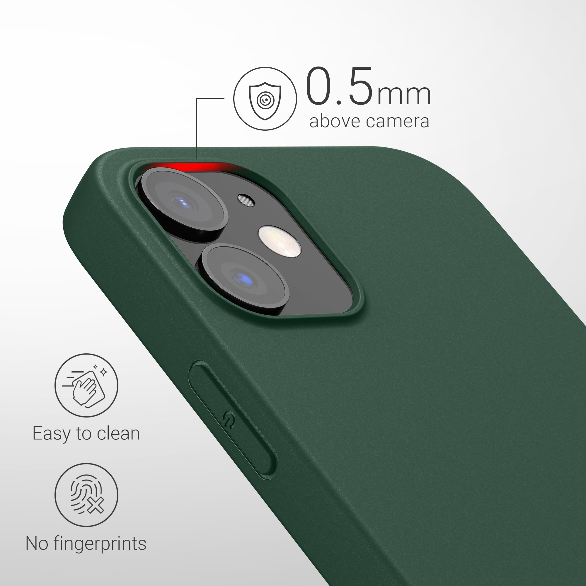 Silikonový kryt kwmobile pro iPhone 12 / iPhone 12 Pro - mechově zelená
