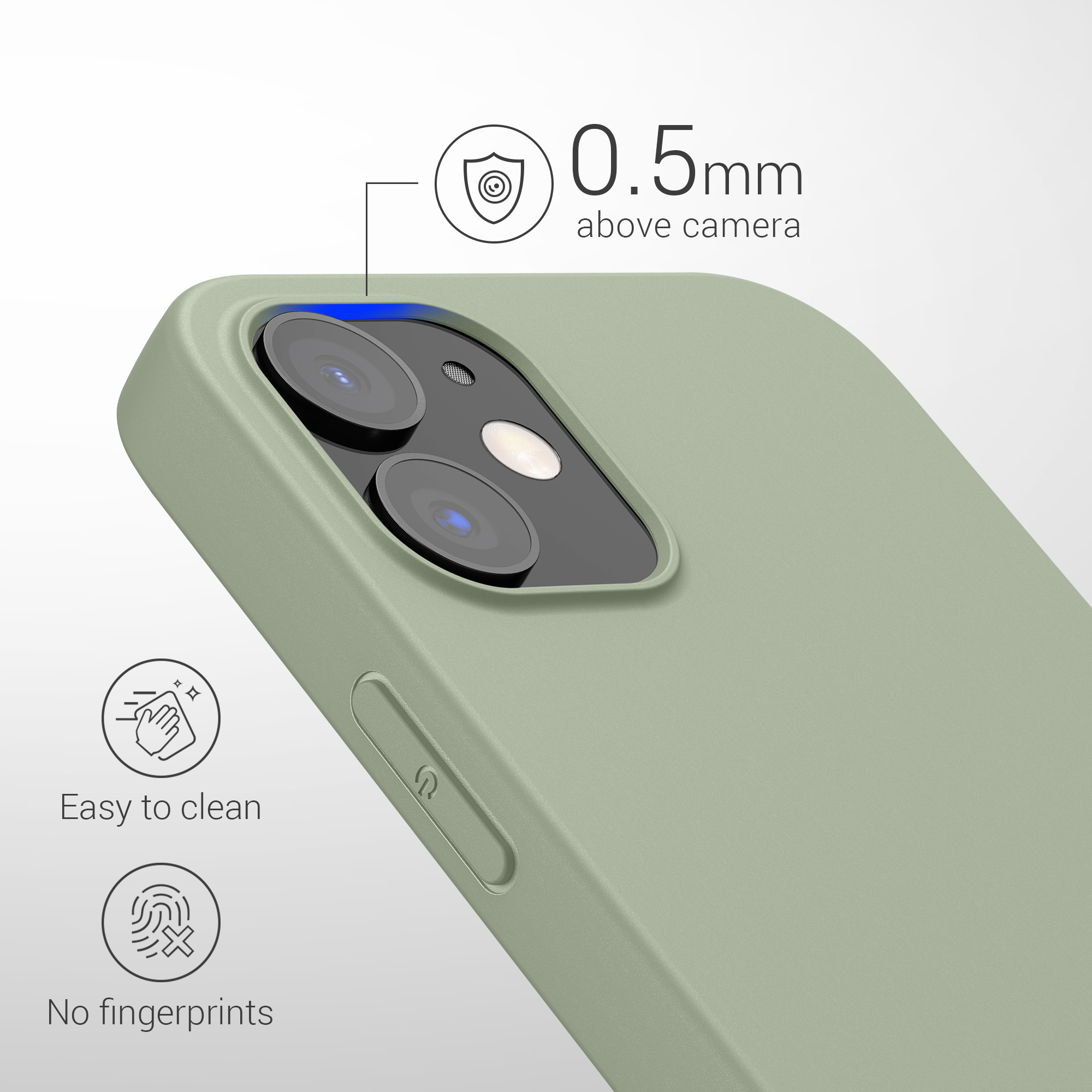Silikonový kryt kwmobile pro iPhone 12 / iPhone 12 Pro - šedozelená