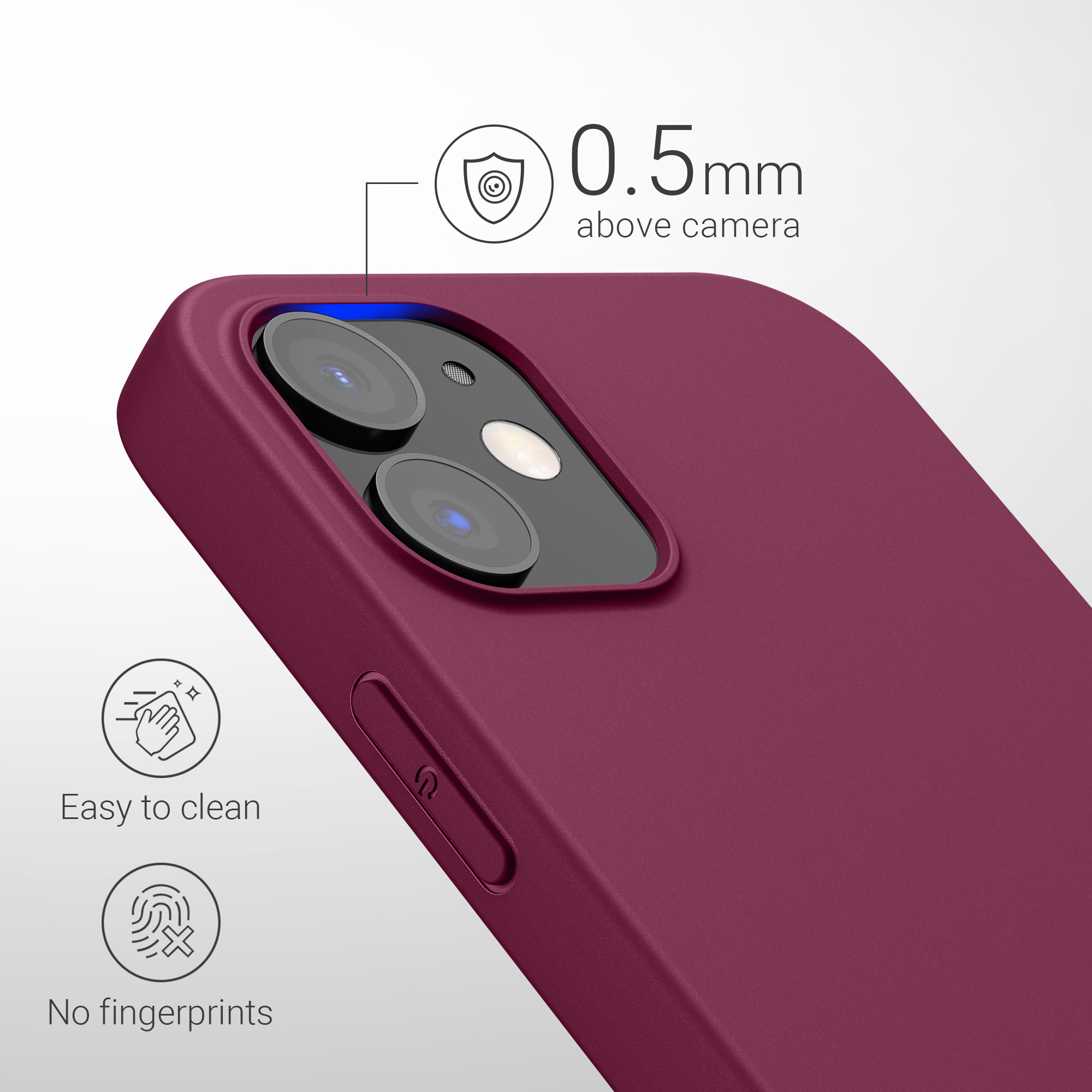 Silikonový kryt kwmobile pro iPhone 12 / iPhone 12 Pro - bordó fialová