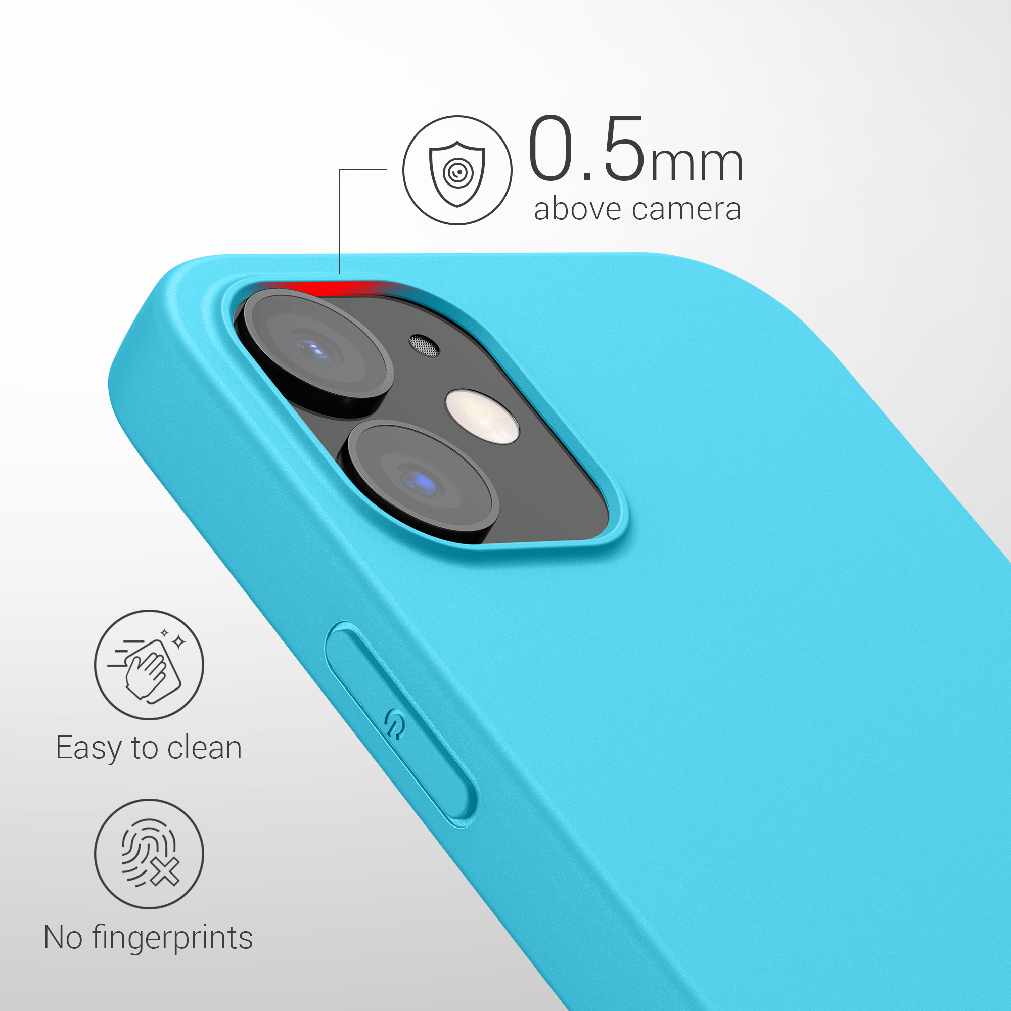 Silikonový kryt kwmobile pro iPhone 12 / iPhone 12 Pro - ledovcová