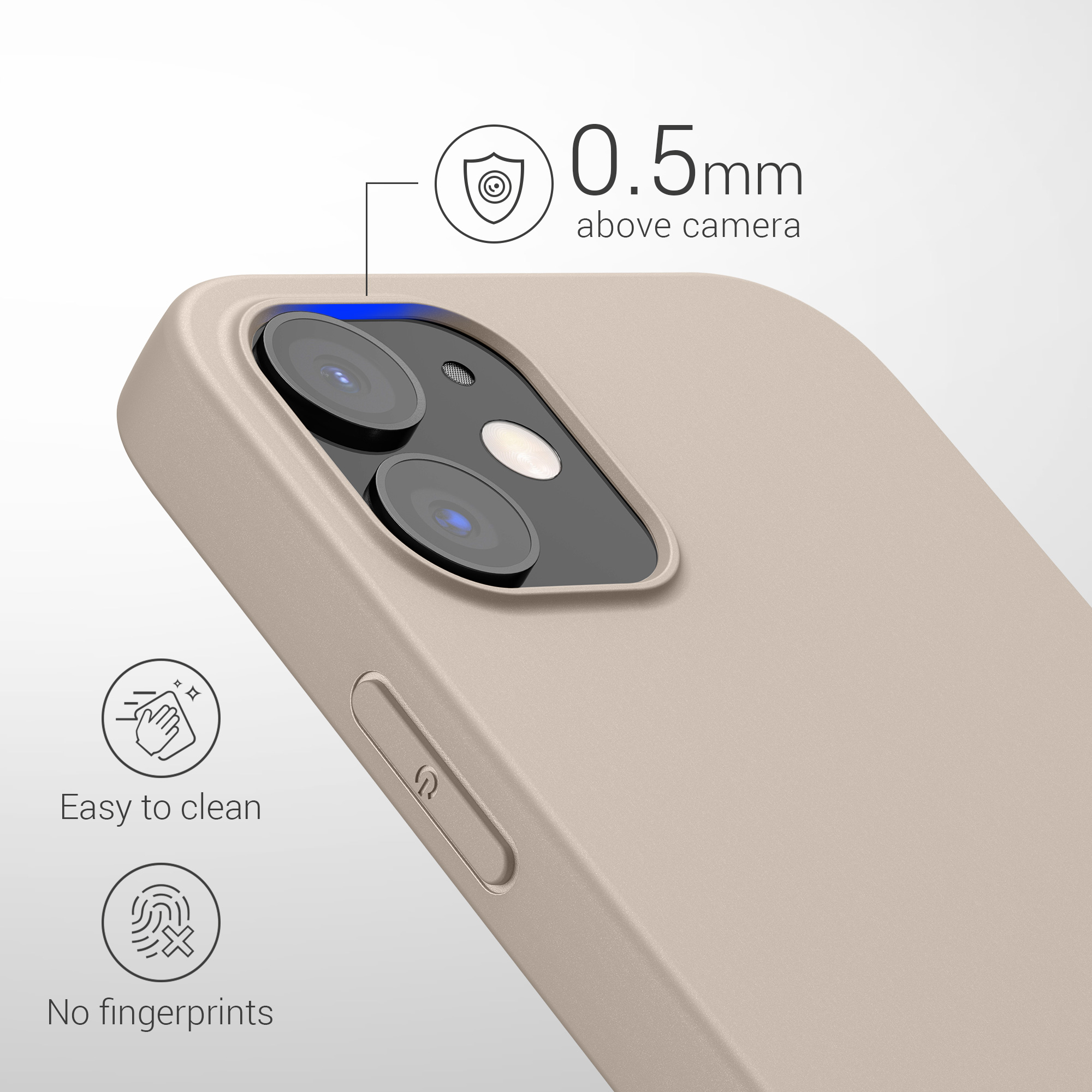 Silikonový kryt kwmobile pro iPhone 12 / iPhone 12 Pro - béžová matná