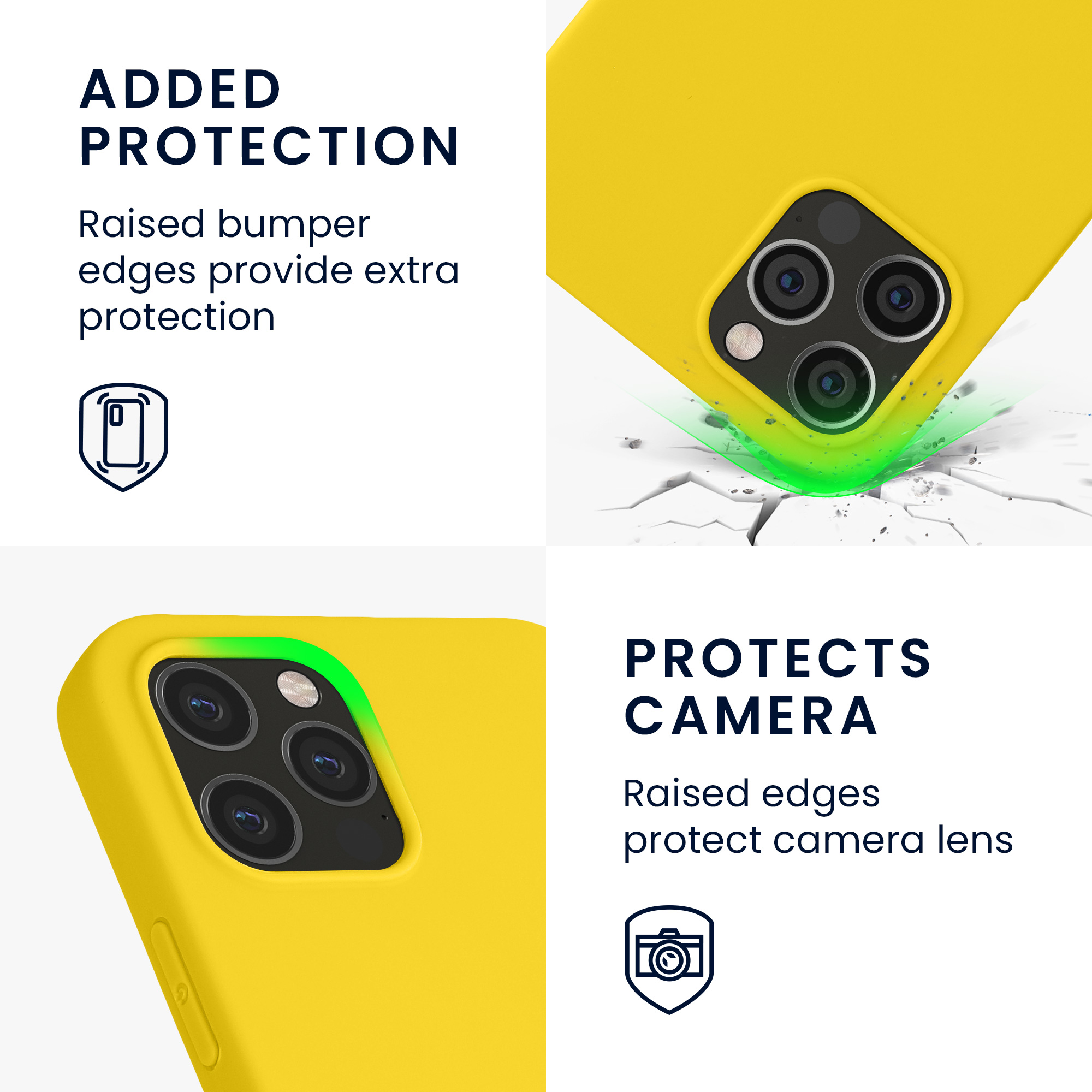 Silikonový kryt kwmobile pro iPhone 12 / iPhone 12 Pro - zářivě žlutá