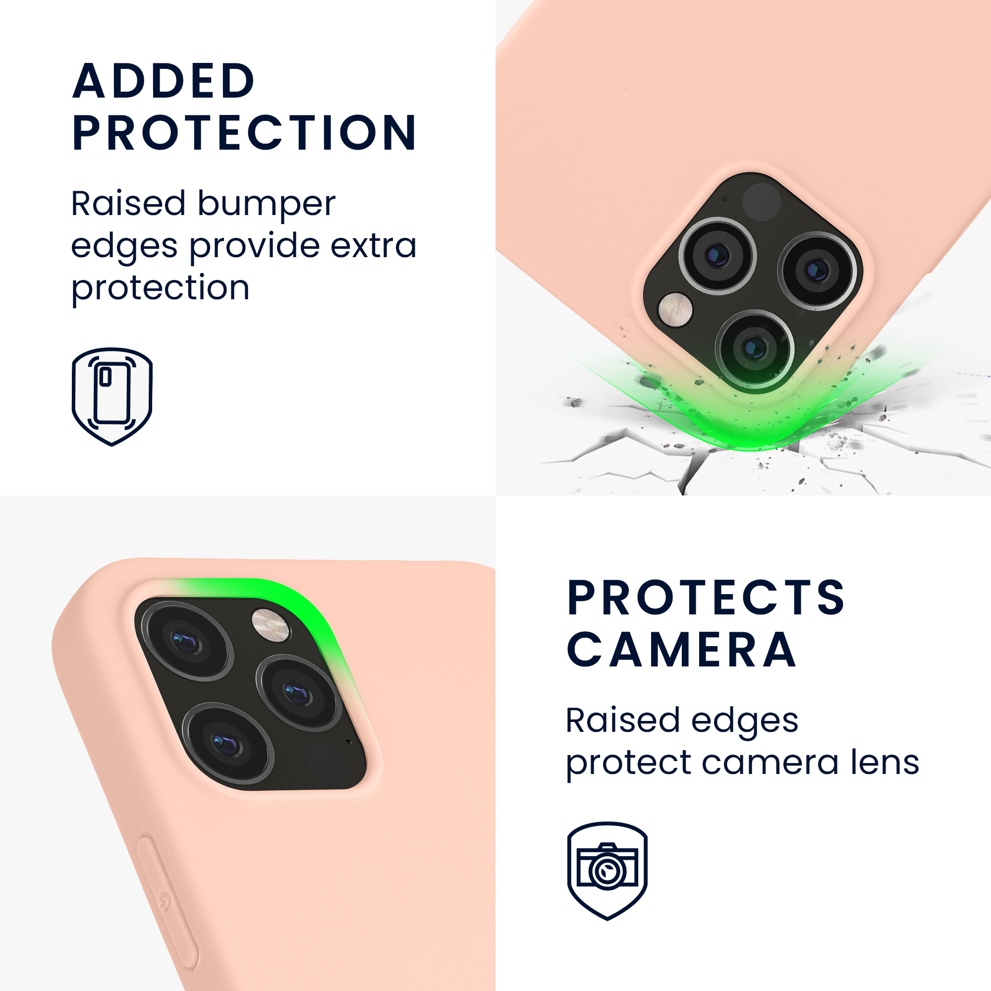 Silikonový kryt kwmobile pro iPhone 12 / iPhone 12 Pro - pastelová broskvová