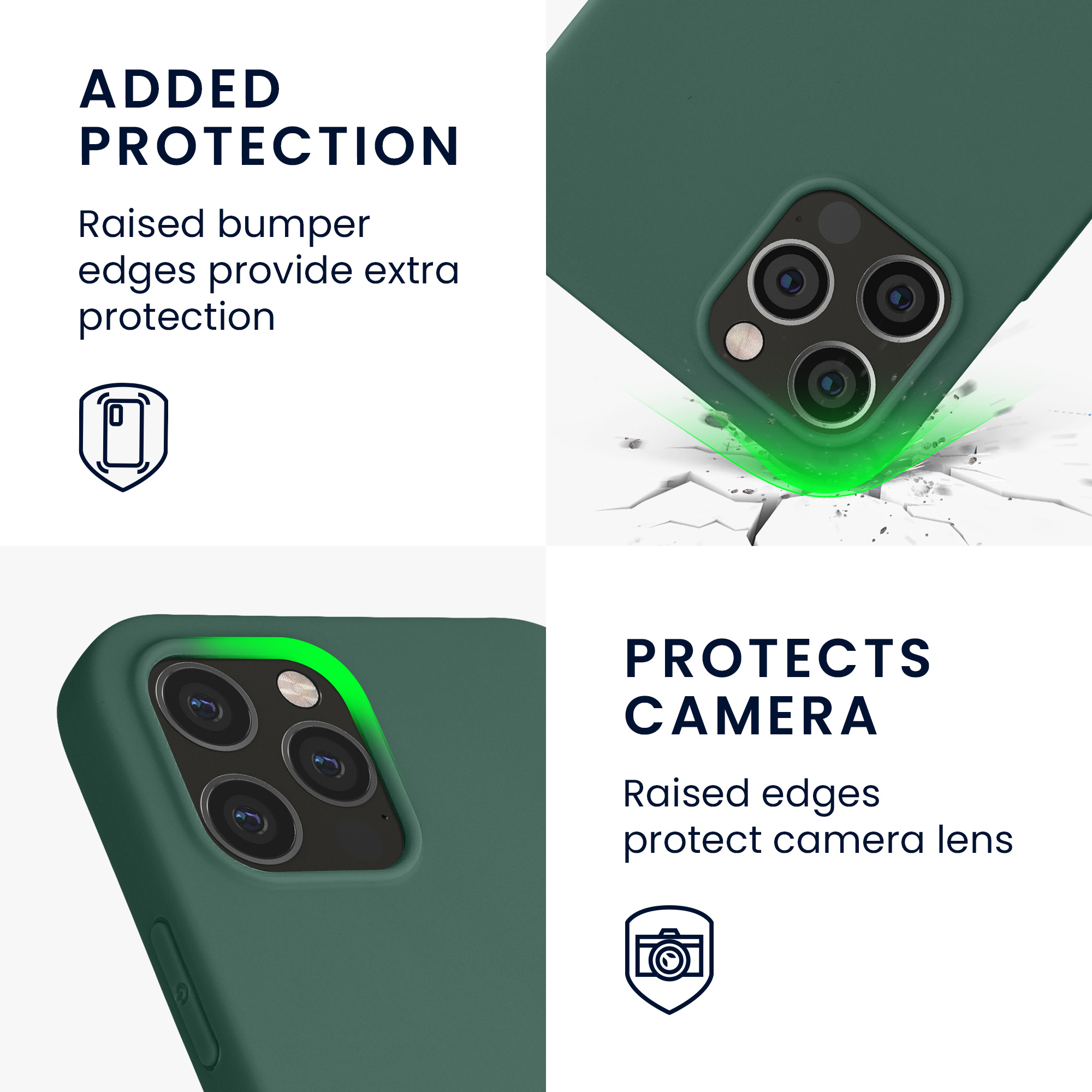 Silikonový kryt kwmobile pro iPhone 12 / iPhone 12 Pro - lesní zelená