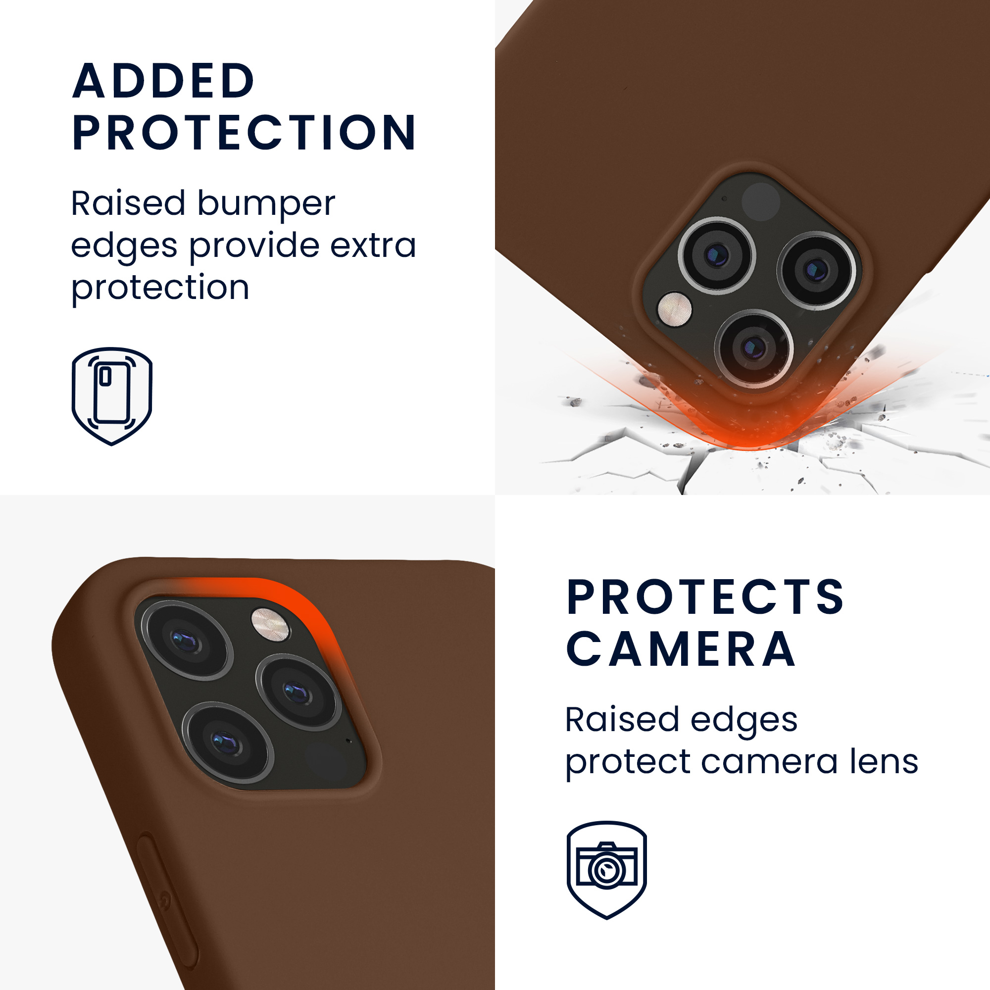 Pouzdro pro Apple iPhone 12 / iPhone 12 Pro kwmobile TPU - čokoládová