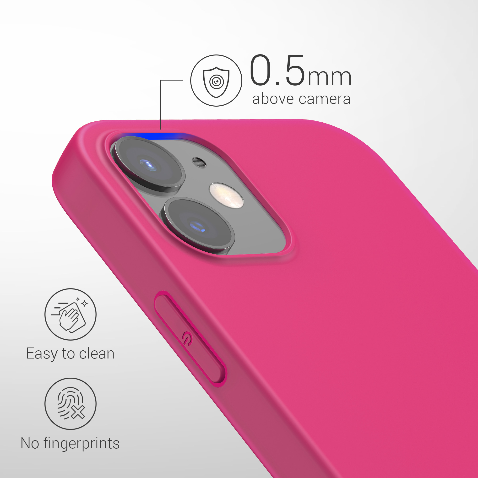 Silikonový kryt kwmobile pro iPhone 12 / iPhone 12 Pro - neonově růžová