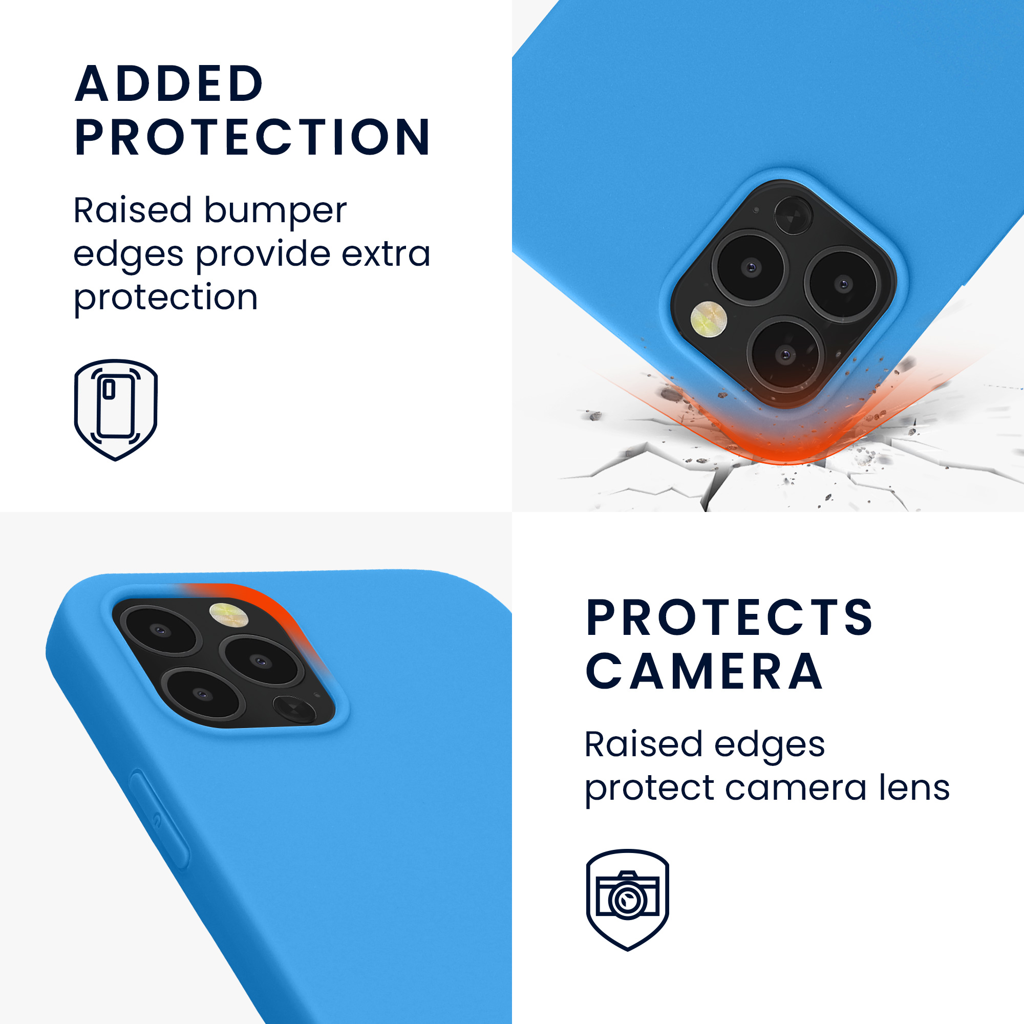 Silikonový kryt kwmobile pro iPhone 12 / iPhone 12 Pro - neonově modrá