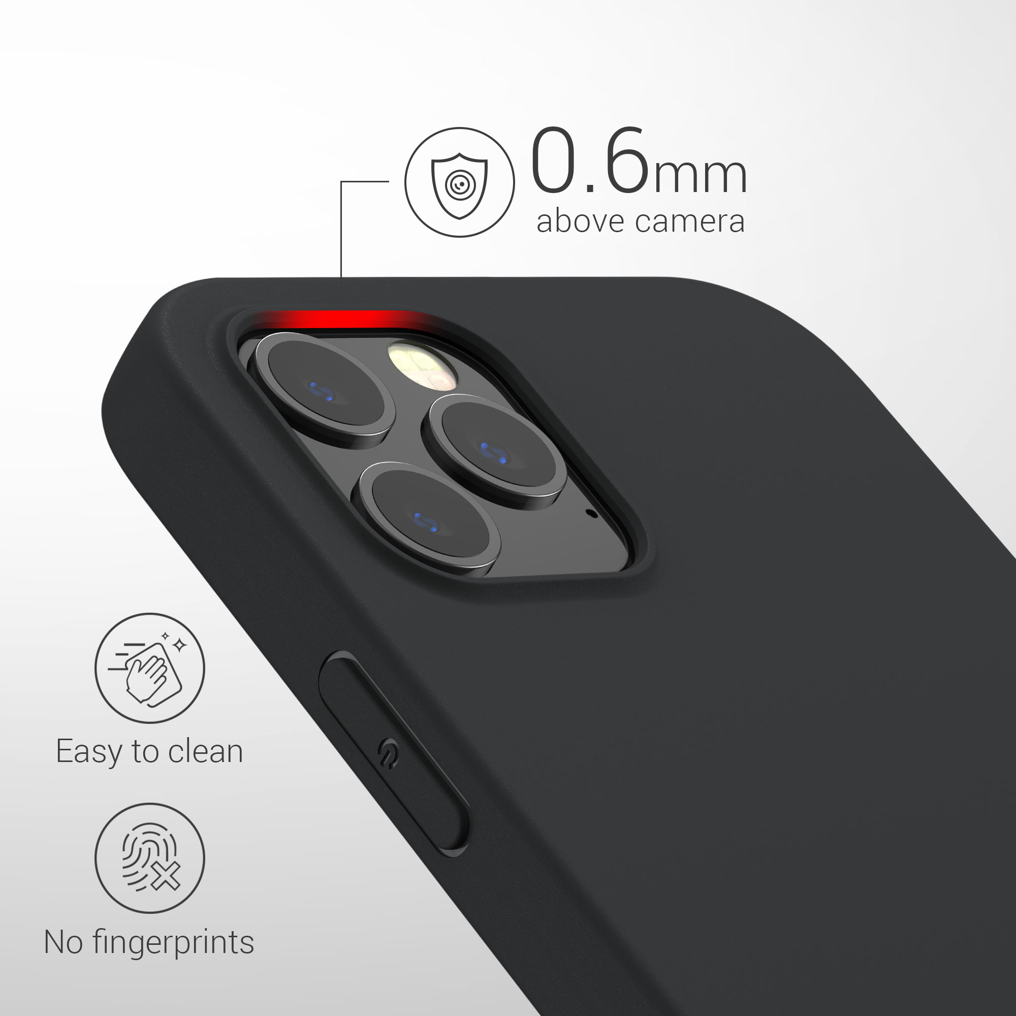 Silikonový kryt kwmobile pro iPhone 12 Pro Max - černá matná