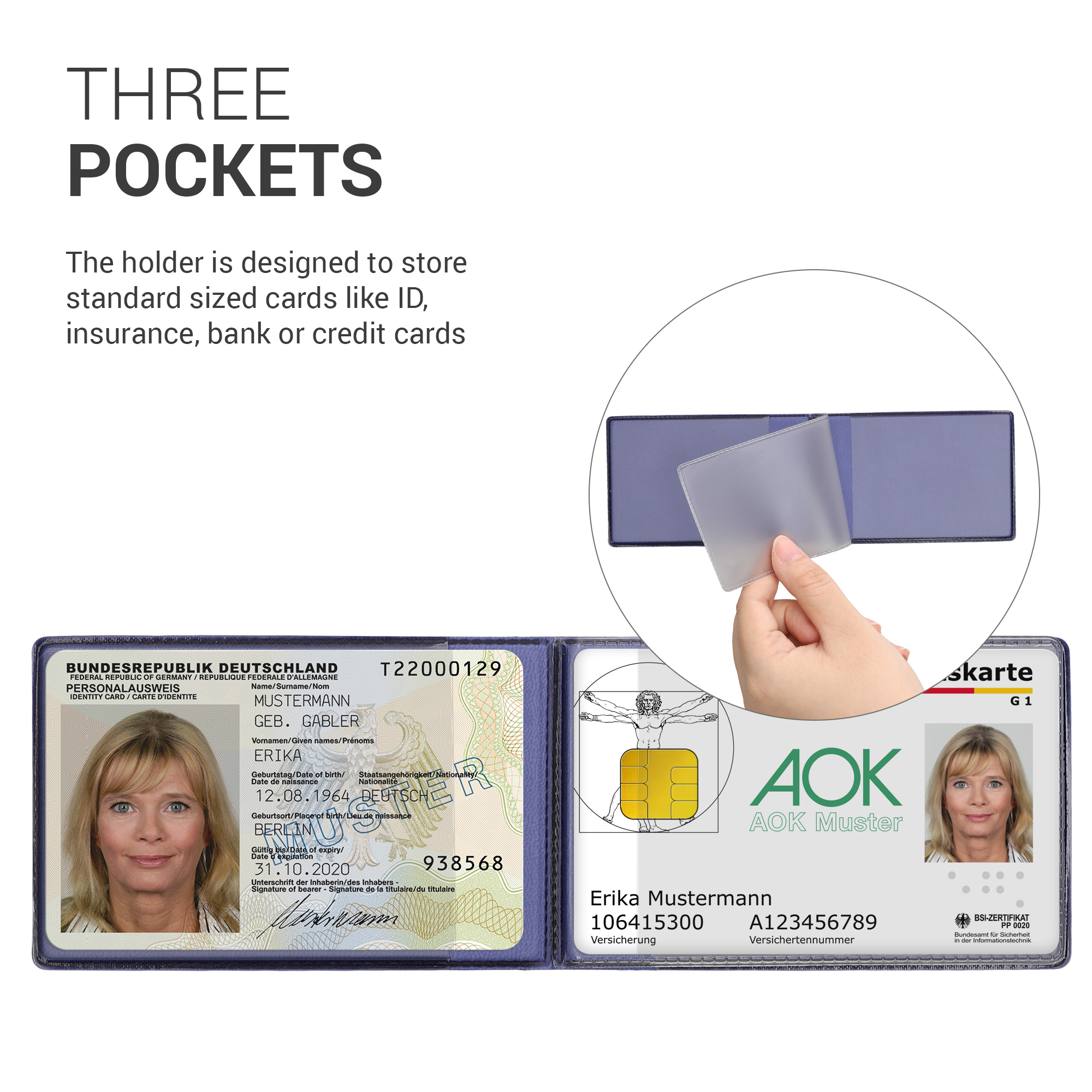 Pouzdro na doklady kwmobile pro Credit, Personal Identification and D… - levandulová