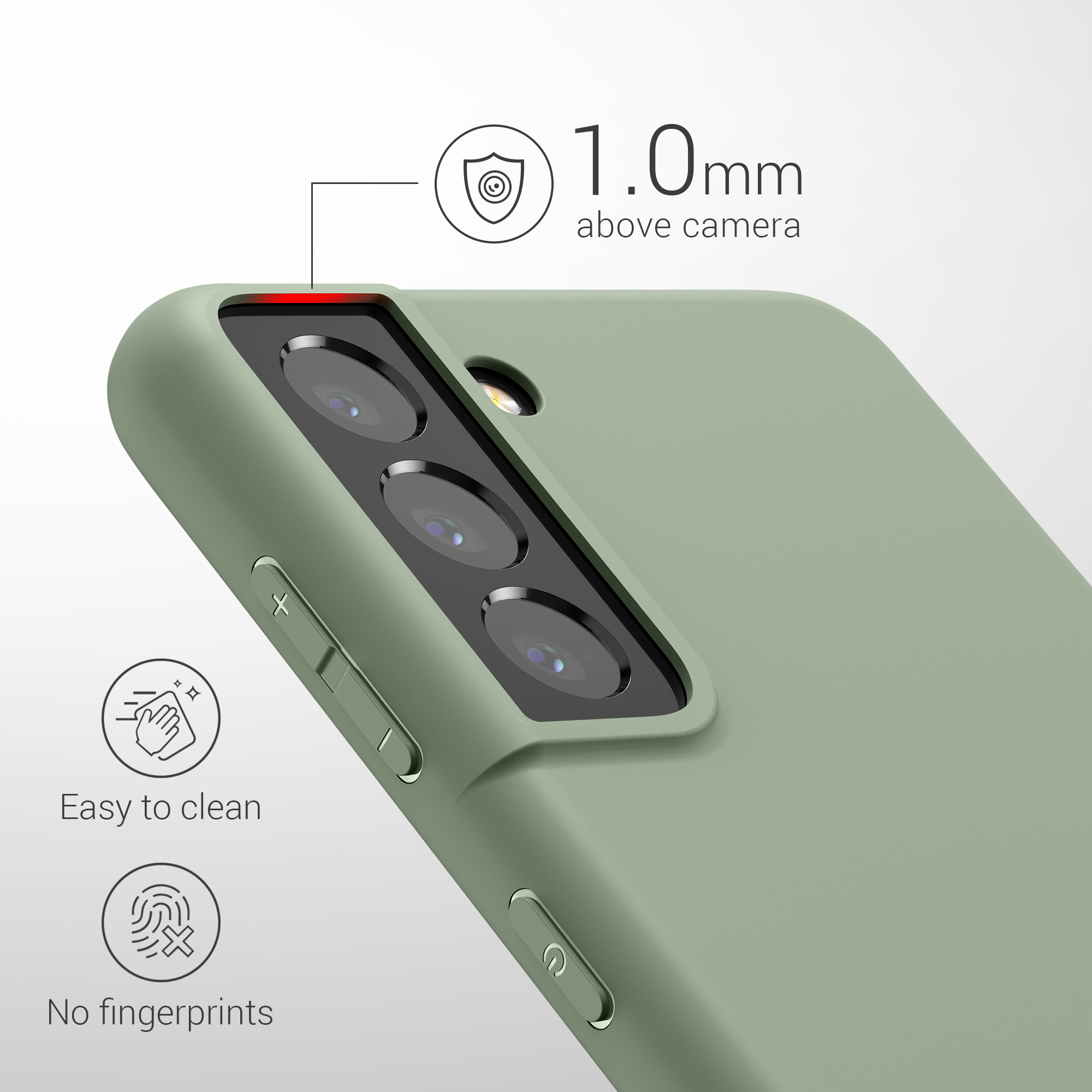Kryt na mobil Galaxy S21 kwmobile Soft Cover šedozelená