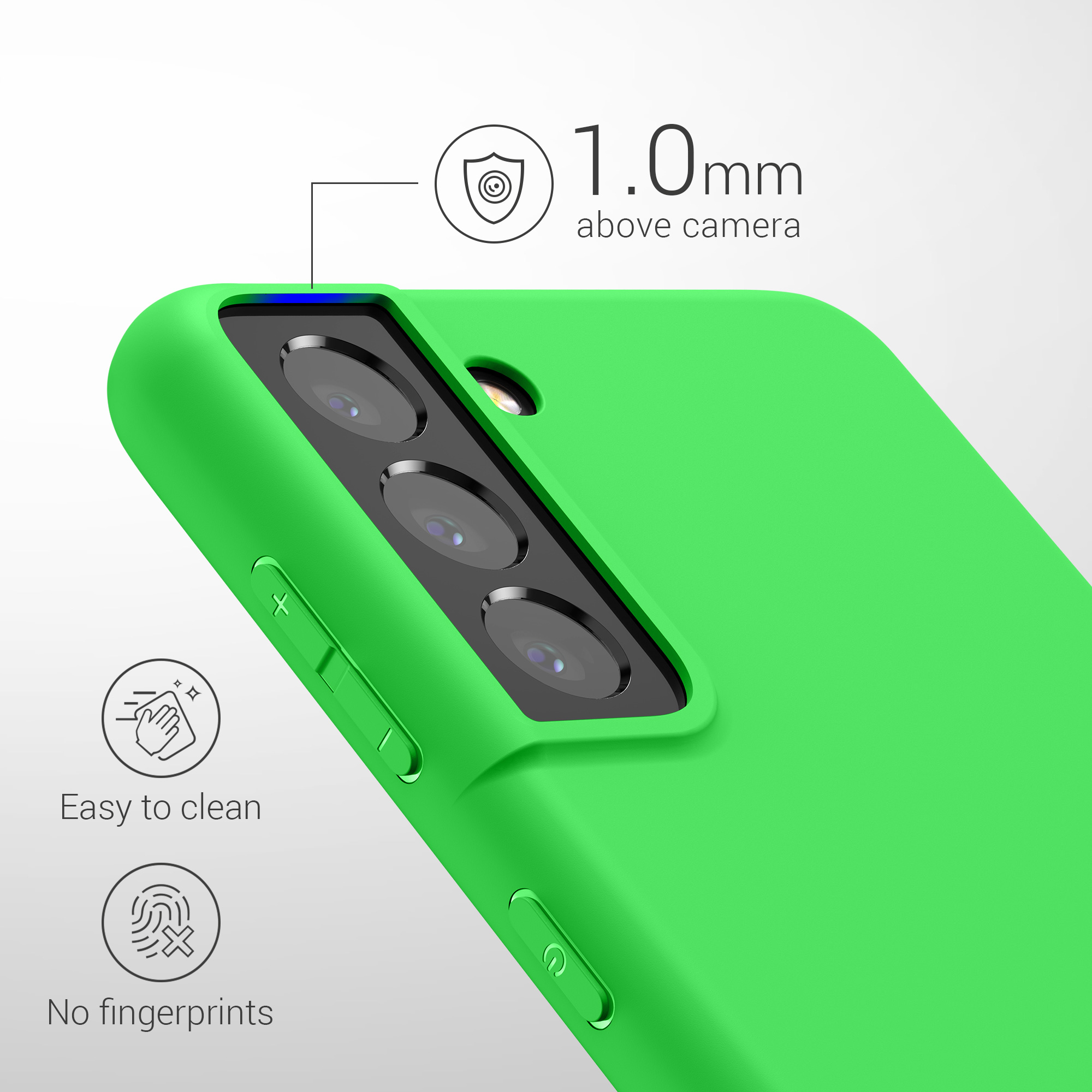 Kryt na mobil Galaxy S21 kwmobile Soft Cover neonově zelená