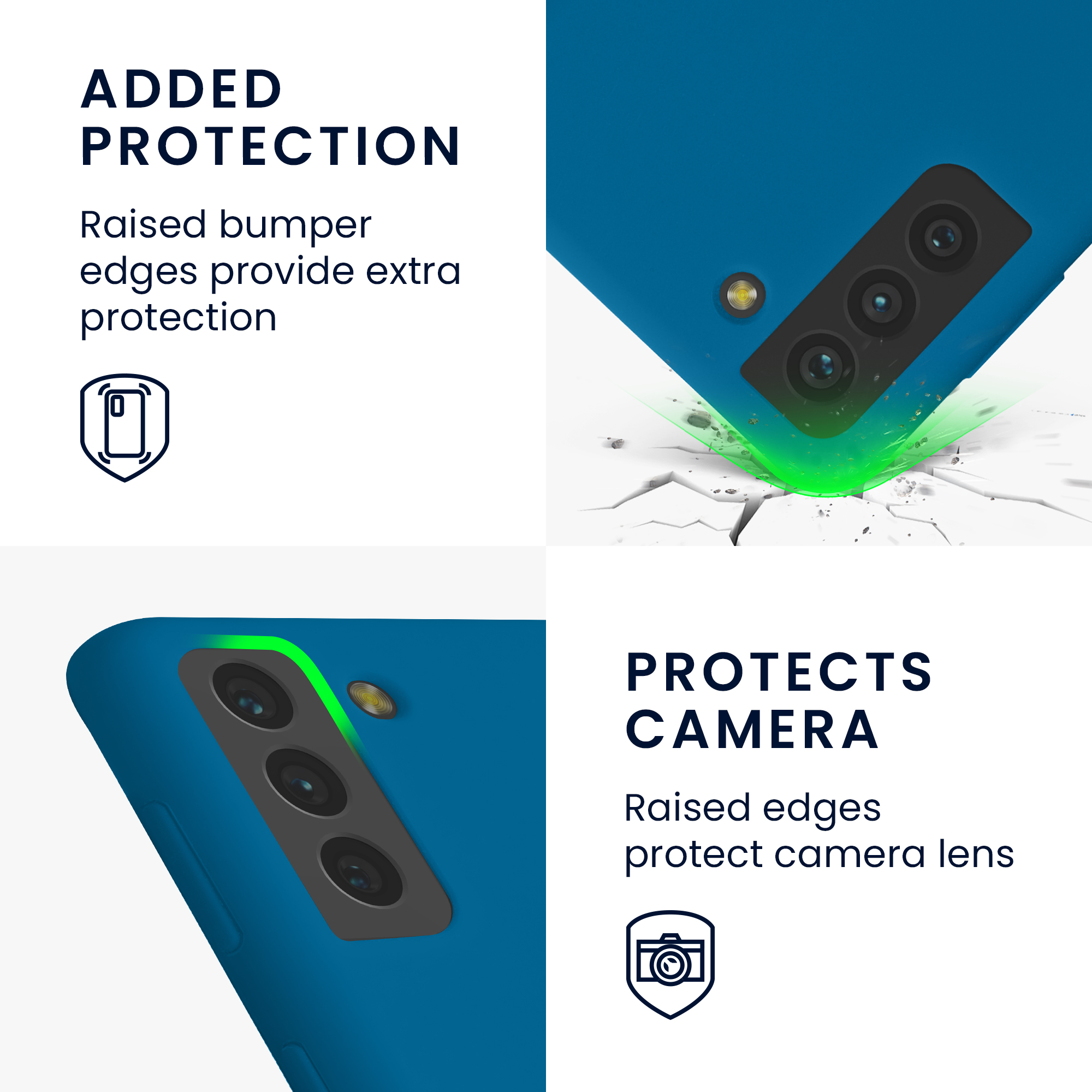 Kryt na mobil Galaxy S21+ kwmobile Soft Cover modrá Blue Reef