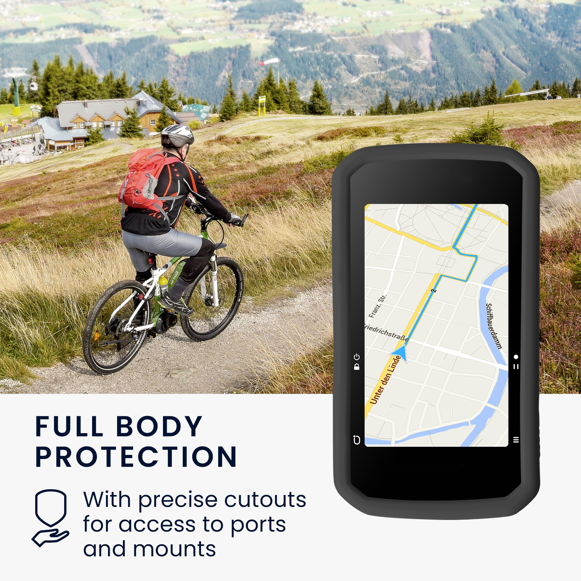Silikonové pouzdro pro Bryton Rider 750 kwmobile ‑ černá