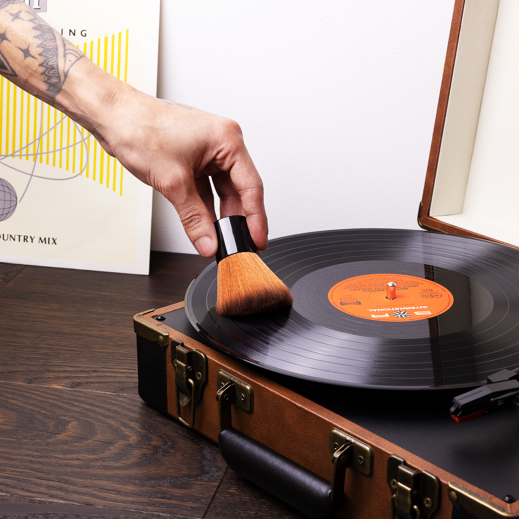 Kartáček na čištění vinylových desek kwmobile nylonové - vinylová příslušenství