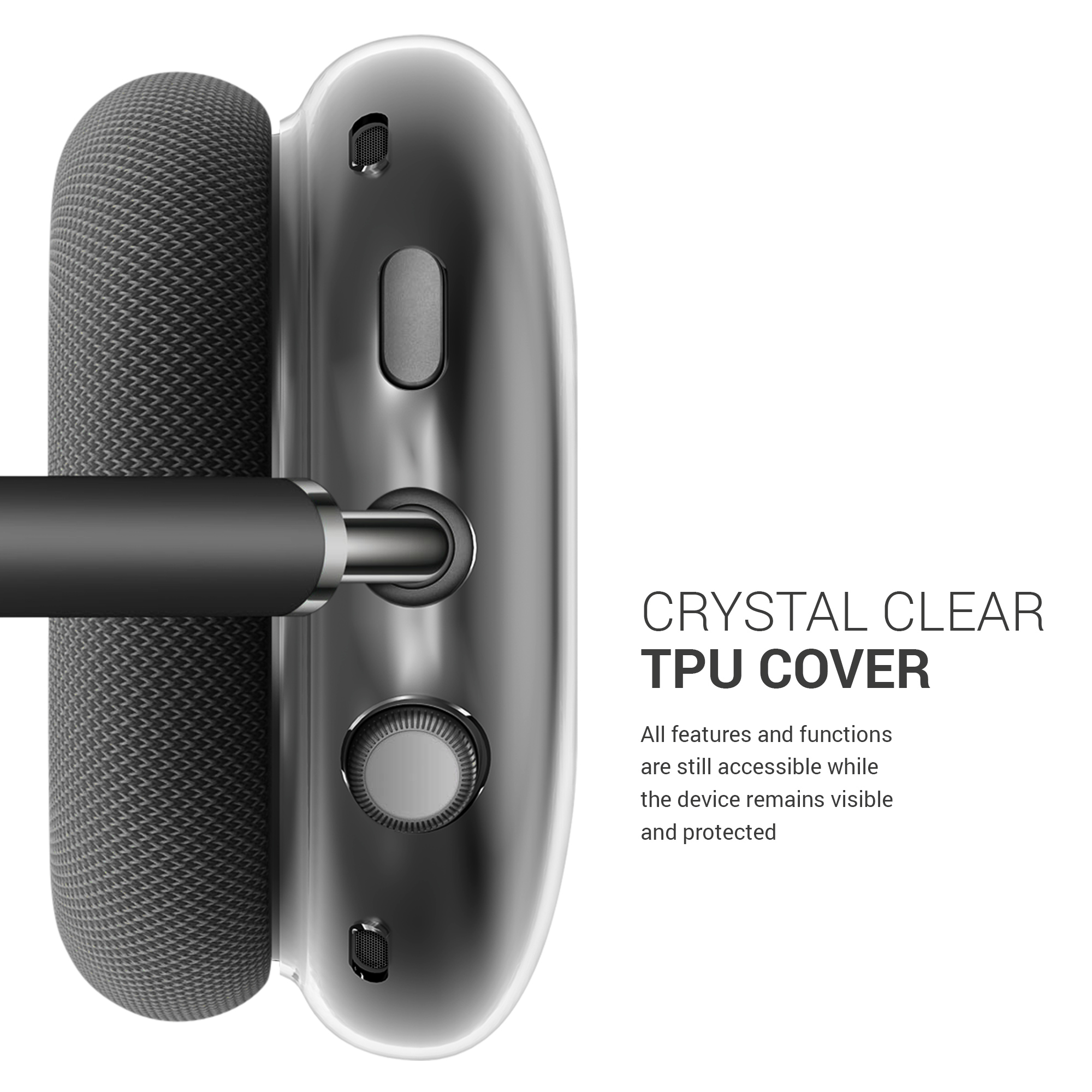 Ochranná sada pro Apple AirPods Max / AirPods Max 2 kwmobile - transparentní