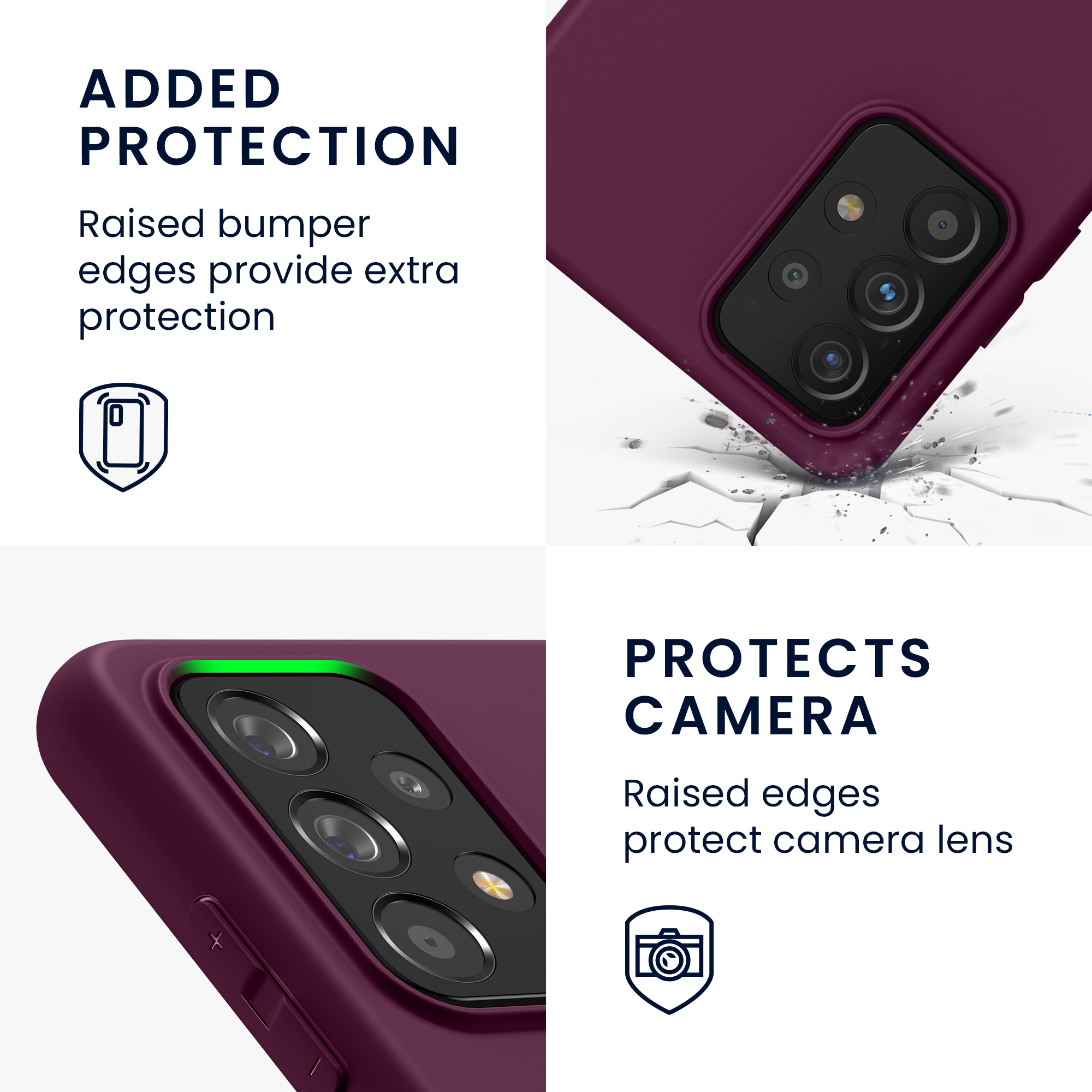Kryt na mobil Samsung Galaxy A52 / A52 5G / A52s 5G kwmobile TPU Bordeaux fialová