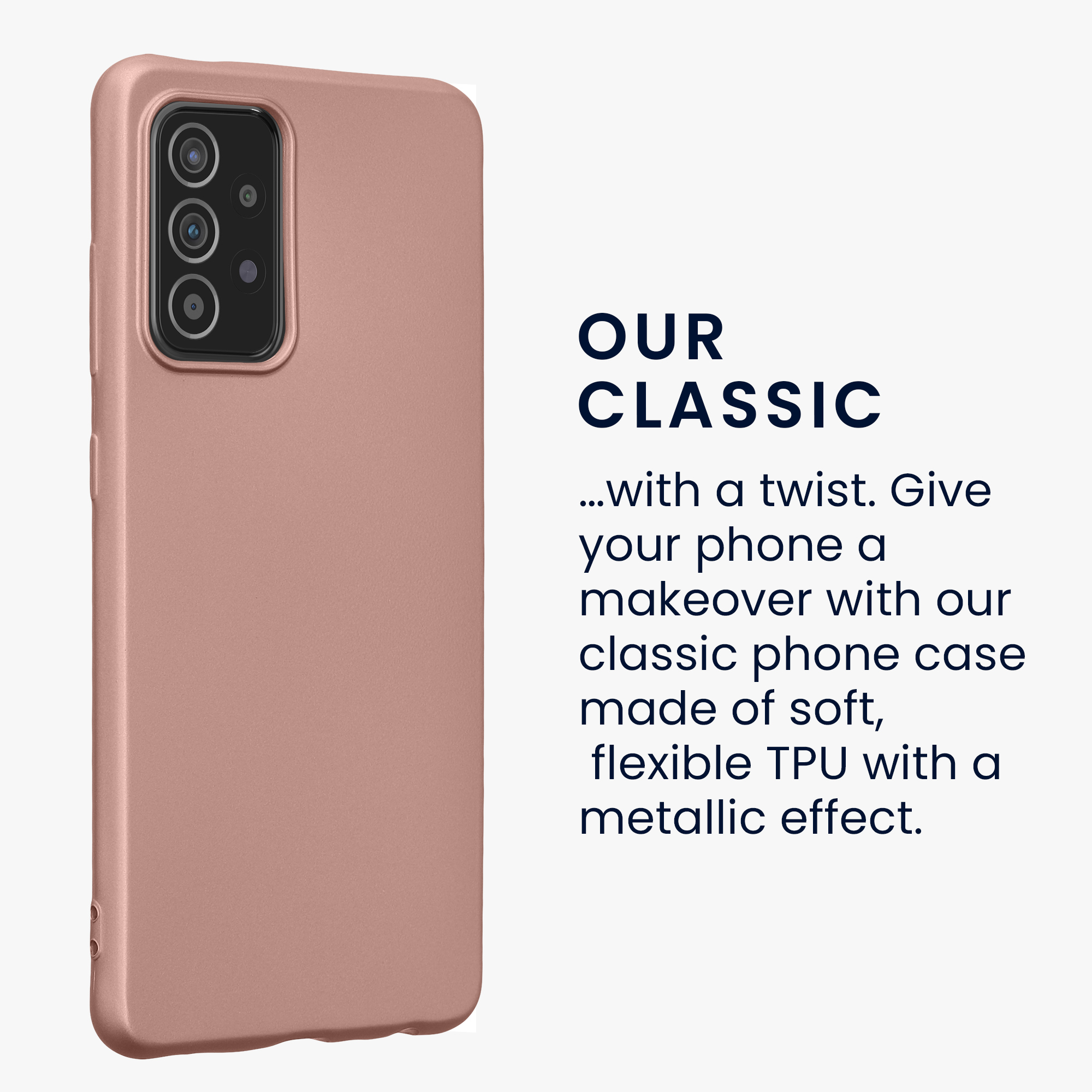 Kryt na mobil Samsung Galaxy A52 / A52 5G / A52s 5G kwmobile TPU metalický Metalická růžová zlatá