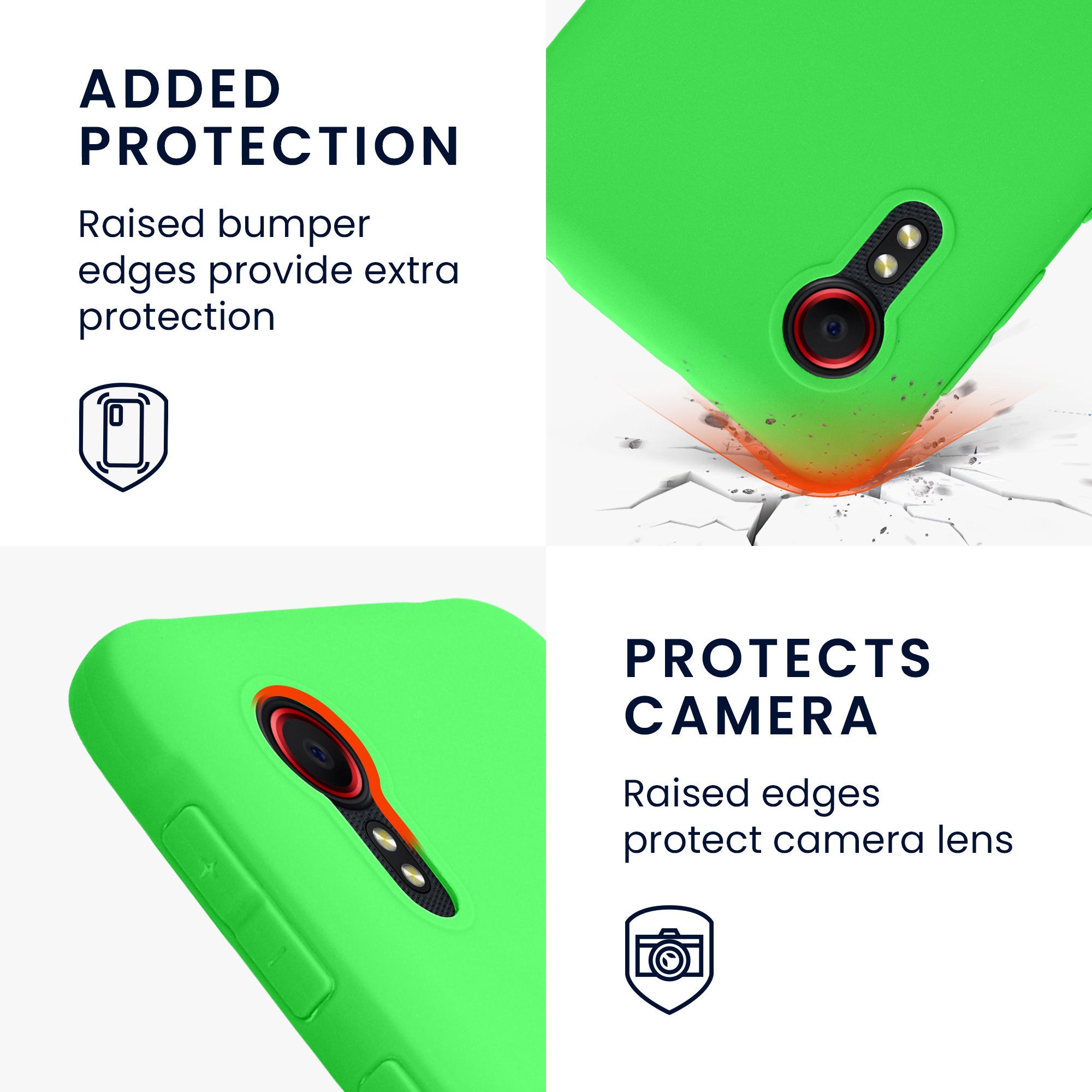 TPU kryt pro Samsung Galaxy XCover 5, nárazuvzdorný, pro bezdrátové nabíjení kwmobile ‑ neonově zelená