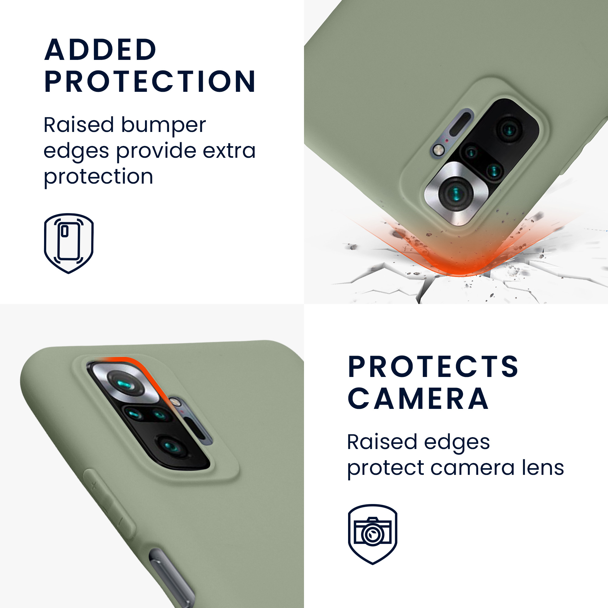 Kryt Xiaomi Redmi Note 10 Pro silikonový TPU šedozelená kwmobile