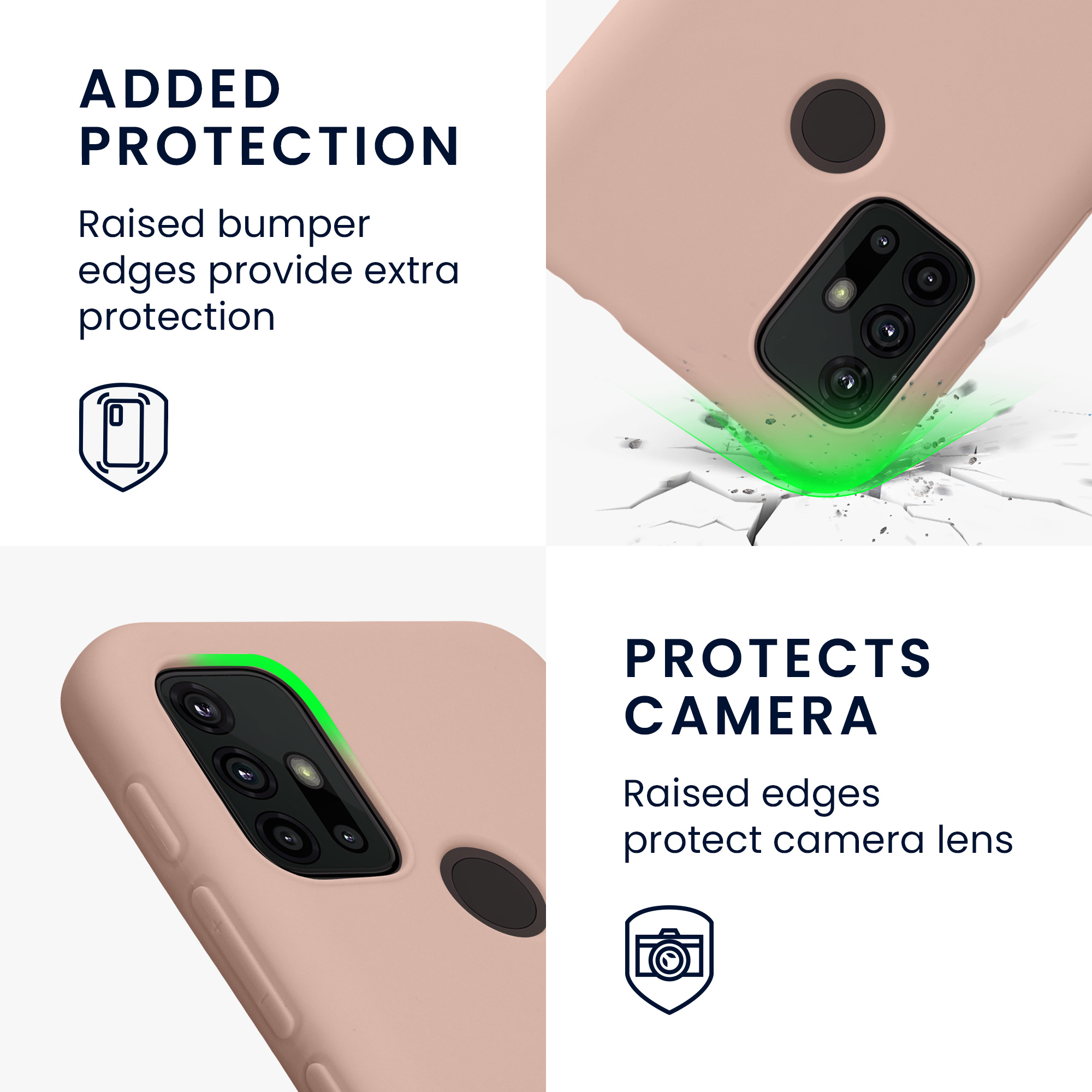 Silikonový kryt kwmobile pro Motorola Moto G30 / Moto G20 / Moto G10 - Pudrově růžová