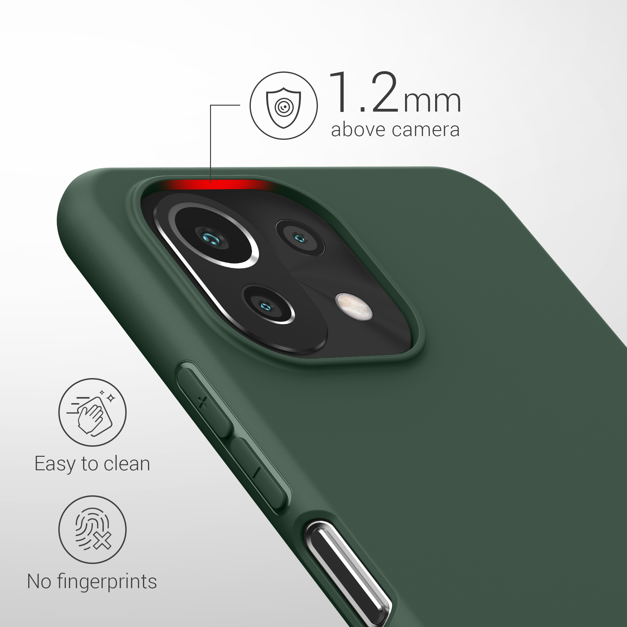 Kryt na mobil Xiaomi 11 Lite NE kwmobile TPU mechová zelený