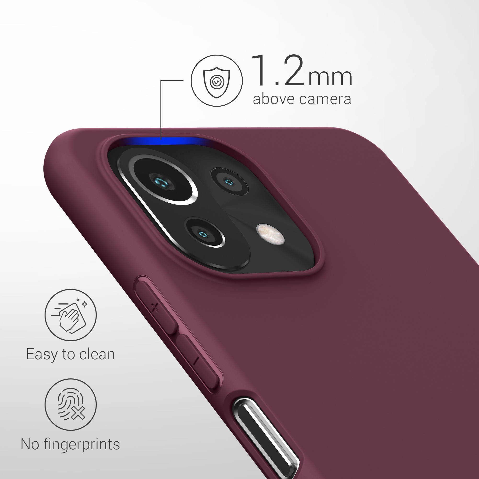 Kryt na mobil Xiaomi 11 Lite NE kwmobile TPU bordeaux fialový