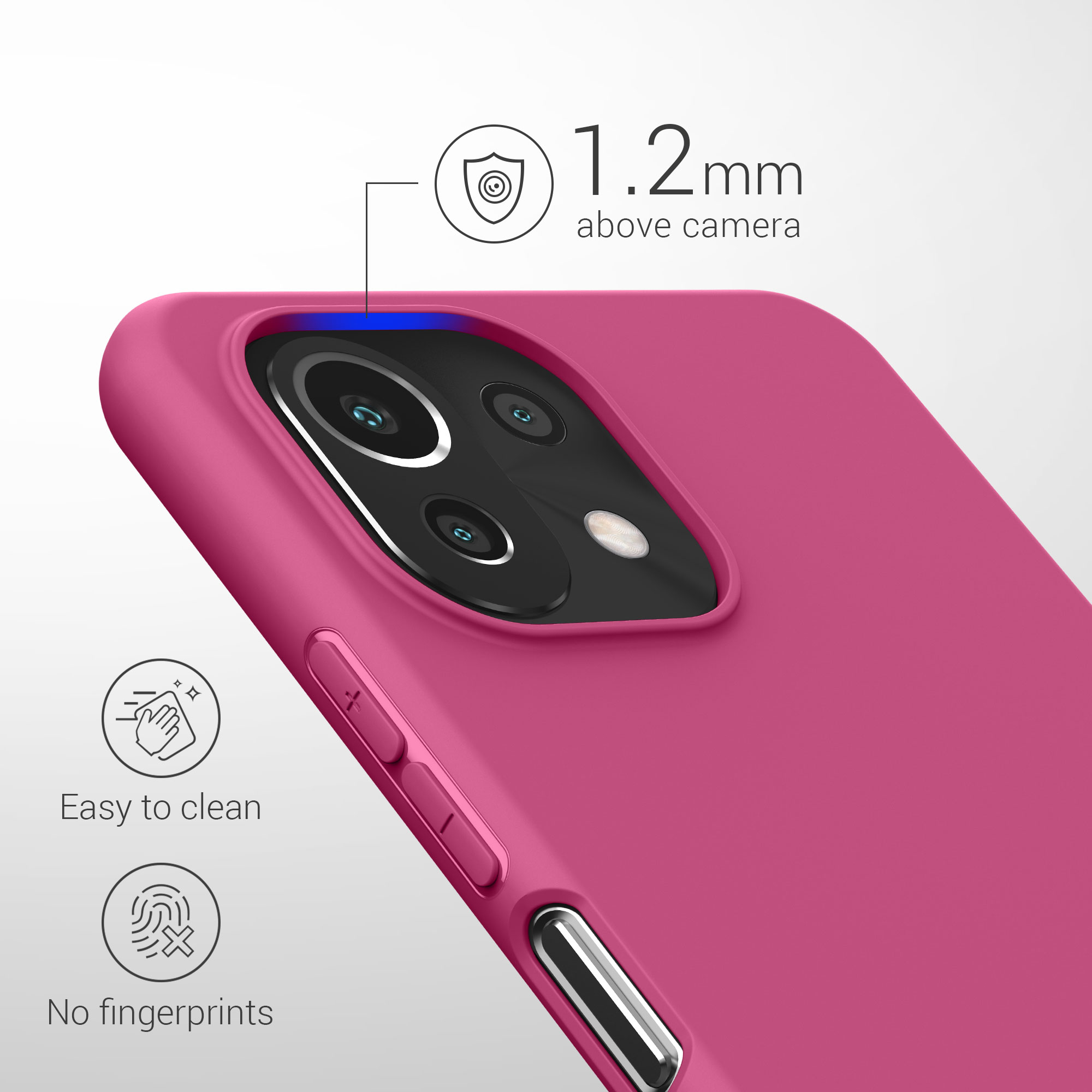 Kryt na mobil Xiaomi 11 Lite NE kwmobile TPU malinově růžový