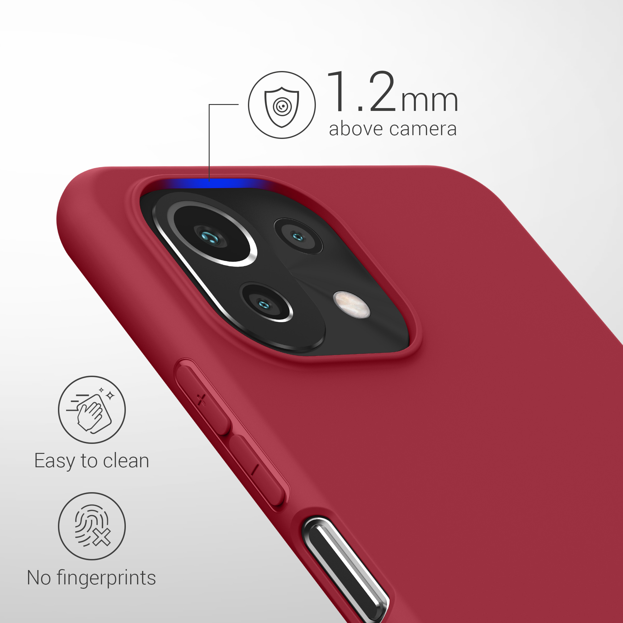Kryt na mobil Xiaomi 11 Lite NE kwmobile TPU třešňová červený