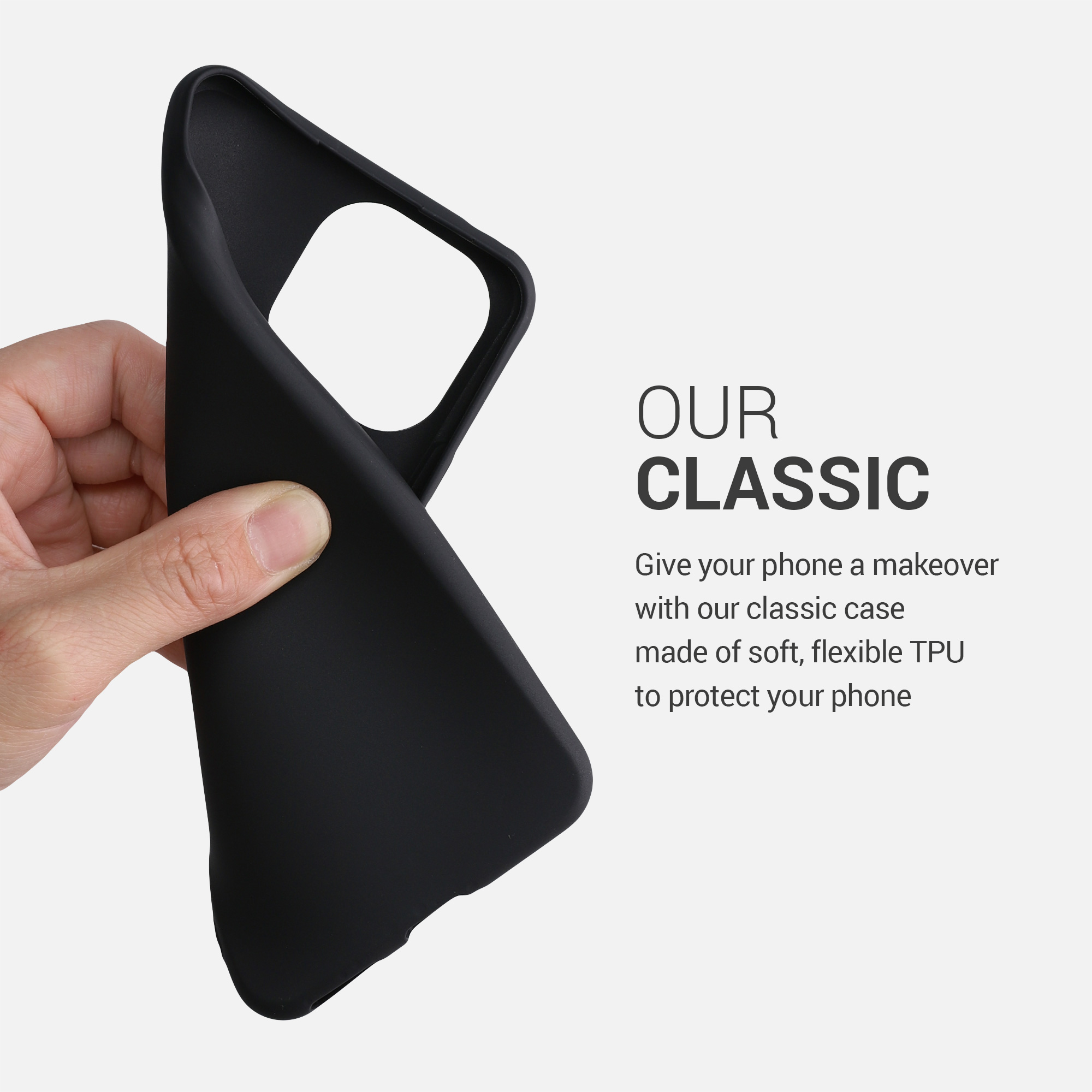 Matný TPU kryt pro Xiaomi 11 Lite (5G) NE / Mi 11 Lite (5G), nárazuvzdorný, pro bezdrátové nabíjení kwmobile ‑ matná černá