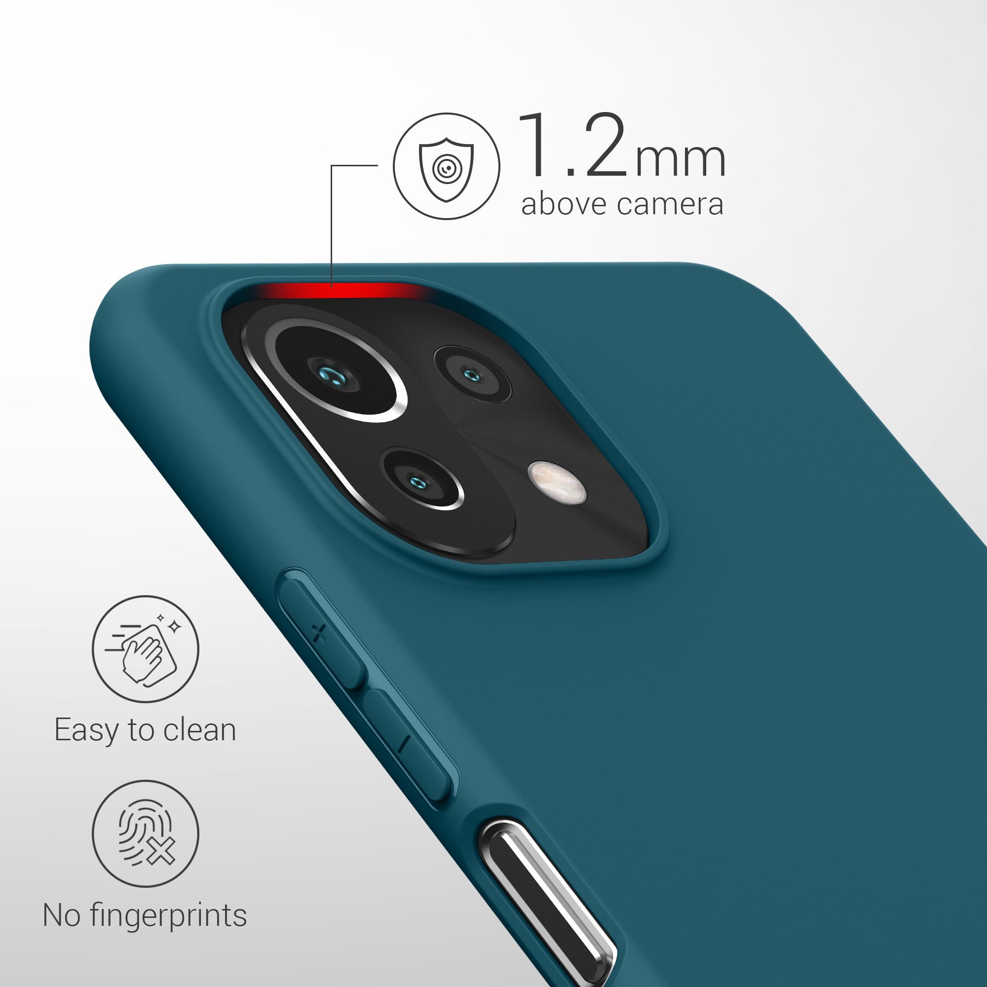 Kryt na mobil Xiaomi 11 Lite NE kwmobile TPU matně modrozelený