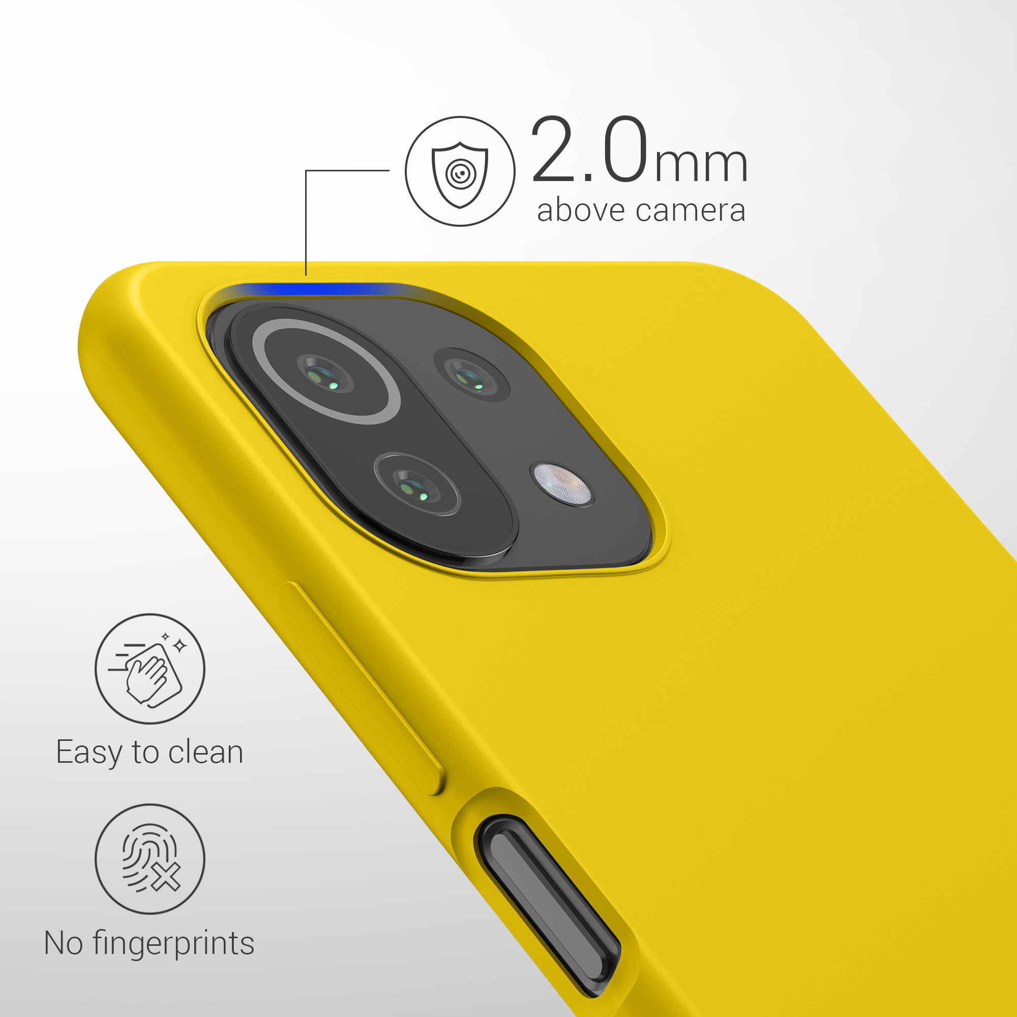 Silikonový kryt pro Xiaomi 11 Lite (5G) NE / Mi 11 Lite (5G), nárazuvzdorný, pro bezdrátové nabíjení kwmobile ‑ zářivě žlutá