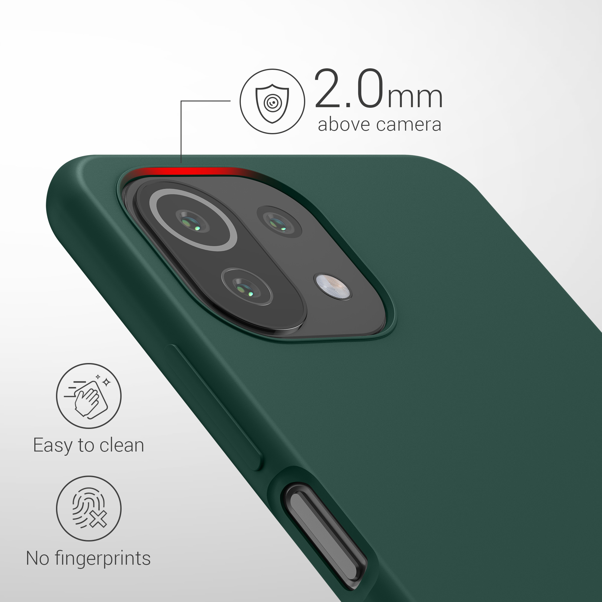 Kryt na mobil Xiaomi 11 Lite NE kwmobile TPU mechová zelený