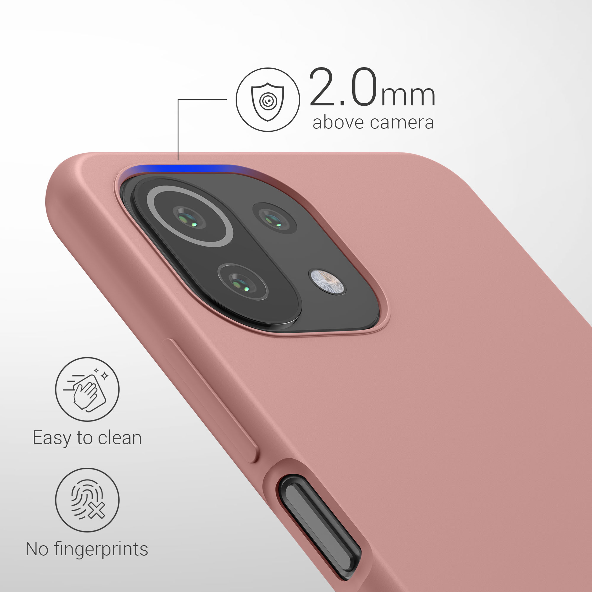 Kryt na mobil Xiaomi 11 Lite NE kwmobile TPU zimní růžový