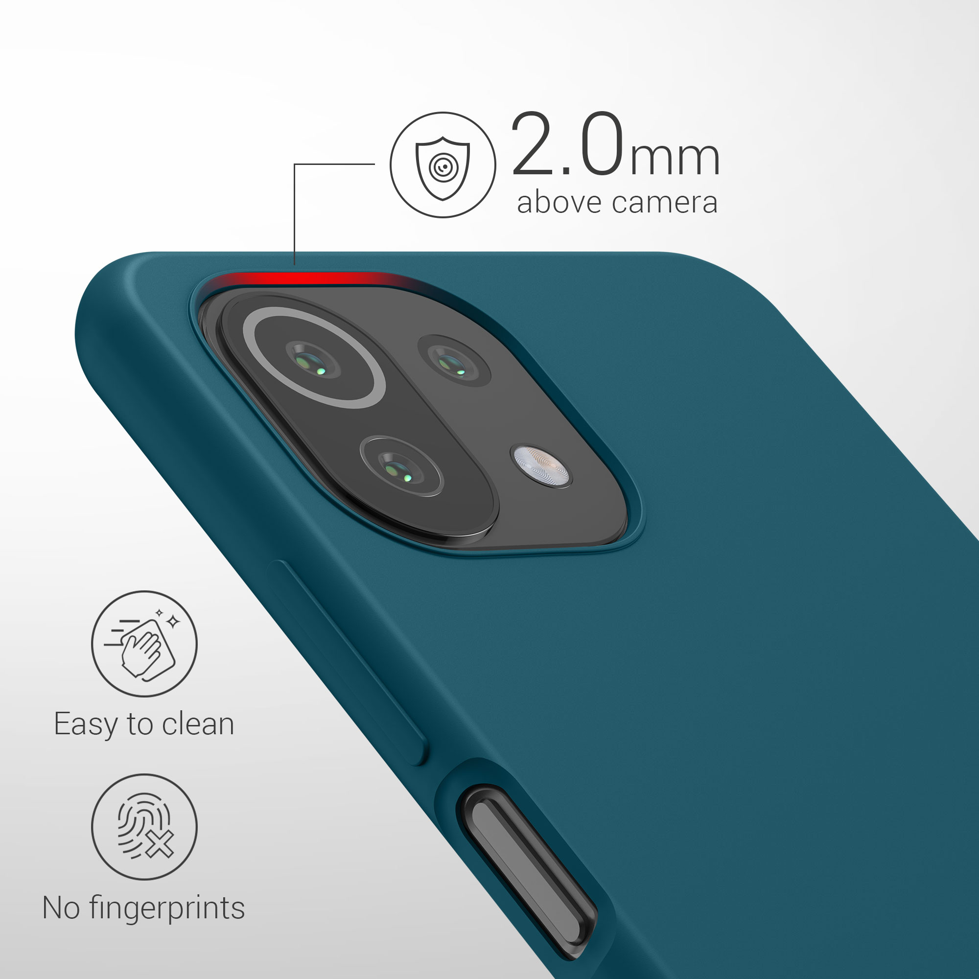 Pouzdro pro Xiaomi 11 Lite (5G) NE / Mi 11 Lite (5G) kwmobile silikonové - matná petrolejová