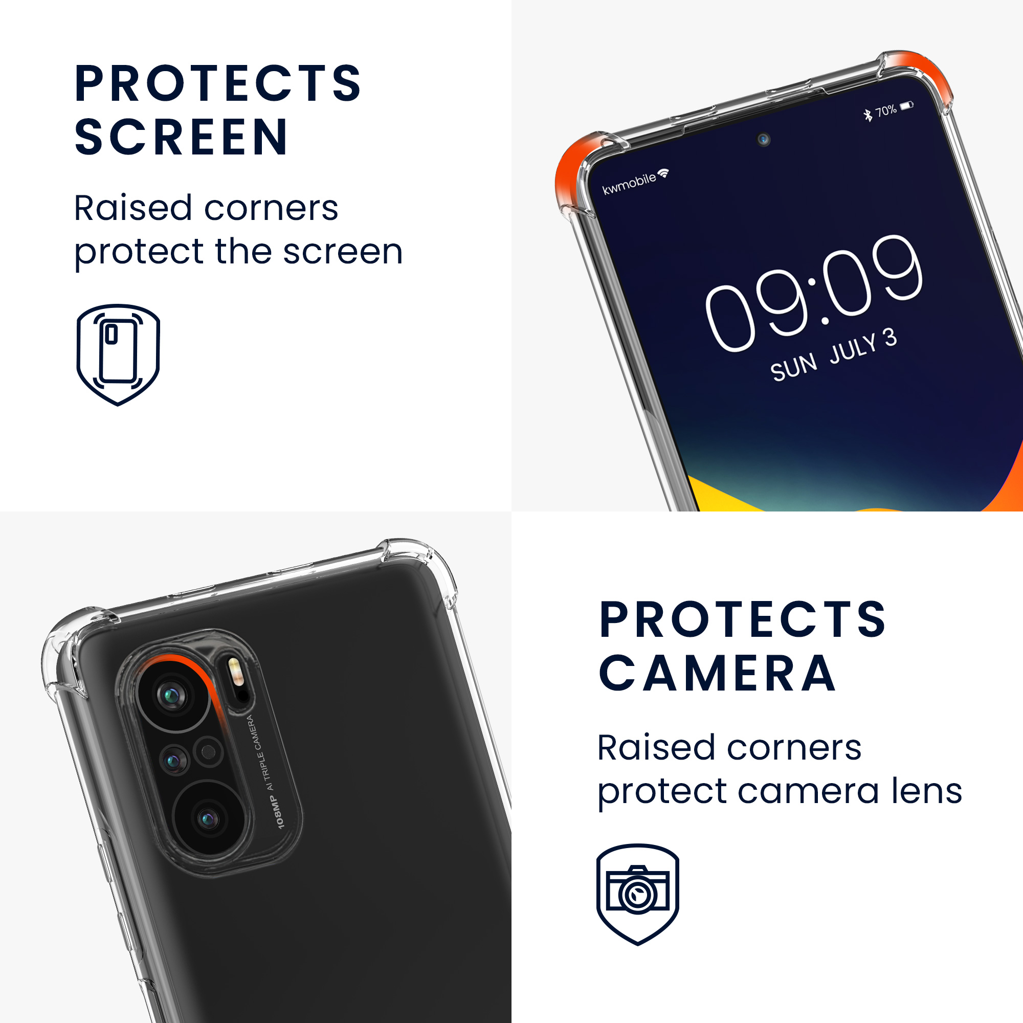 Crossbody kryt kwmobile Xiaomi Mi 11i / Poco F3, černá / transparentní