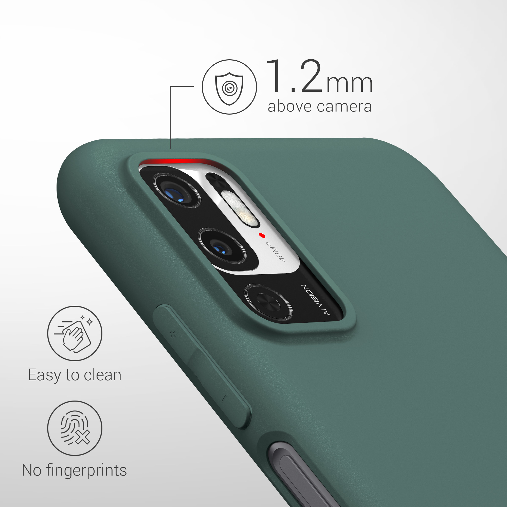 Kryt Xiaomi Redmi Note 10 5G silikonový TPU modrozelená kwmobile