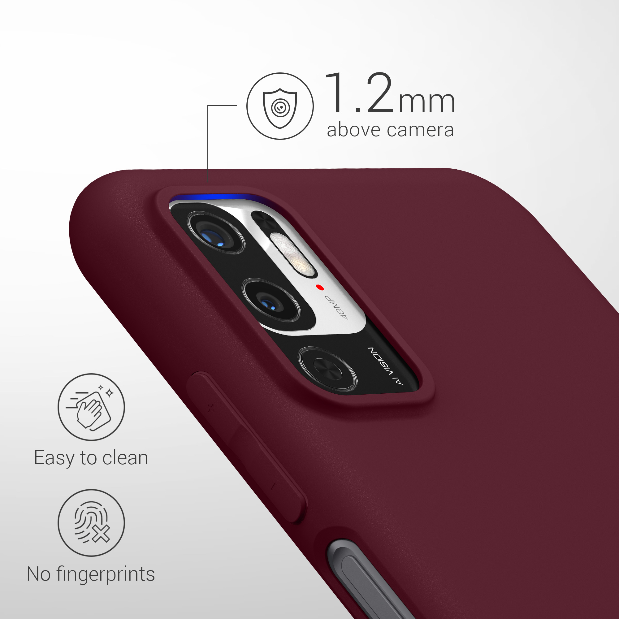 Kryt Xiaomi Redmi Note 10 5G silikonový TPU červená kwmobile