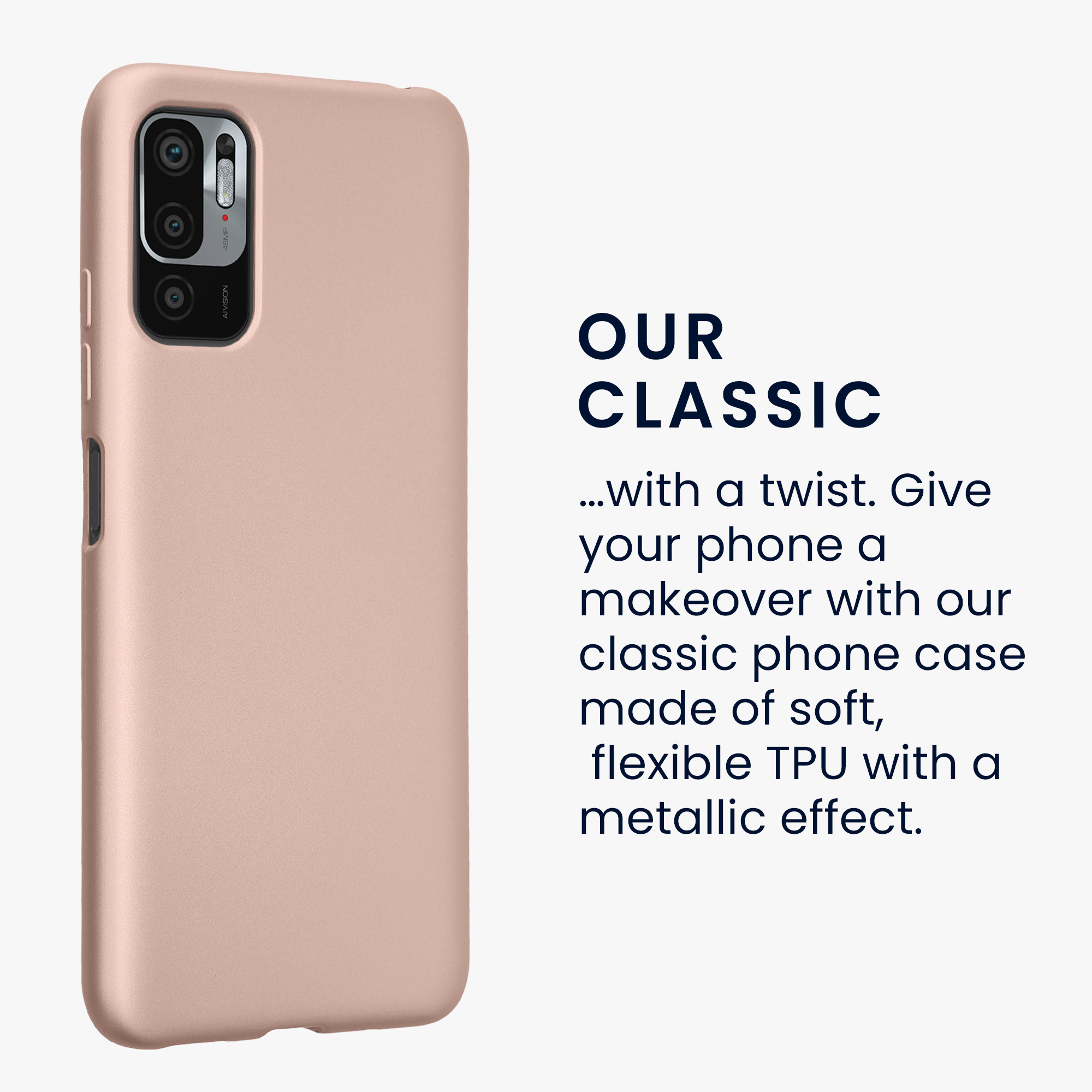 Kryt Xiaomi Redmi Note 10 5G metalický TPU metalická růžovo-zlatá kwmobile