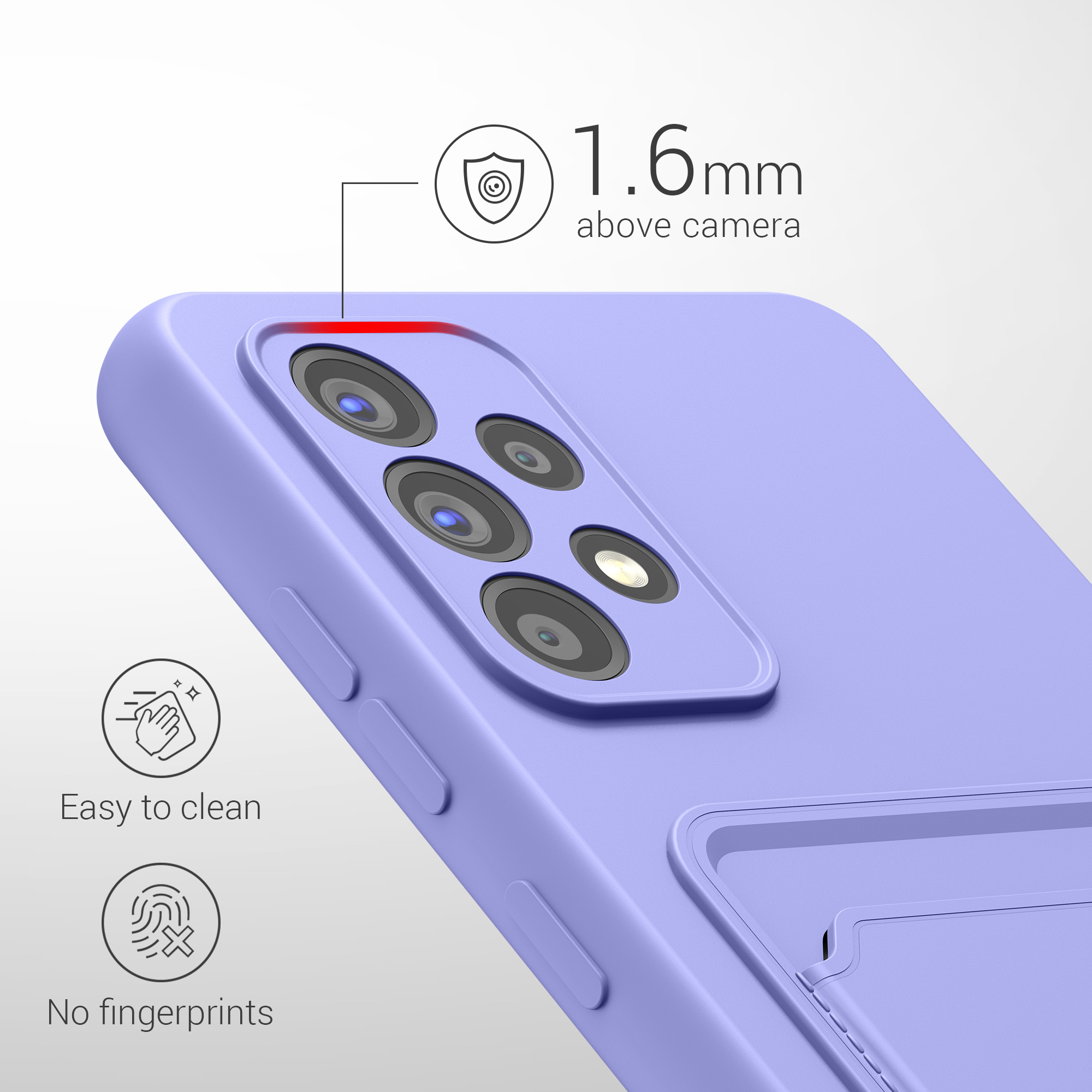 Kryt na mobil Samsung Galaxy A52 / A52 5G / A52s 5G kwmobile TPU s přihrádkou na kartu Levandulová