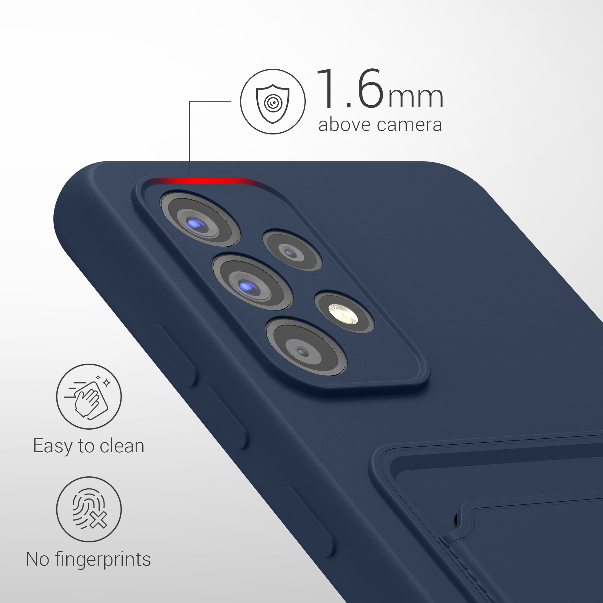 Kryt na mobil Samsung Galaxy A52 / A52 5G / A52s 5G kwmobile TPU s přihrádkou na kartu Tmavě modrá