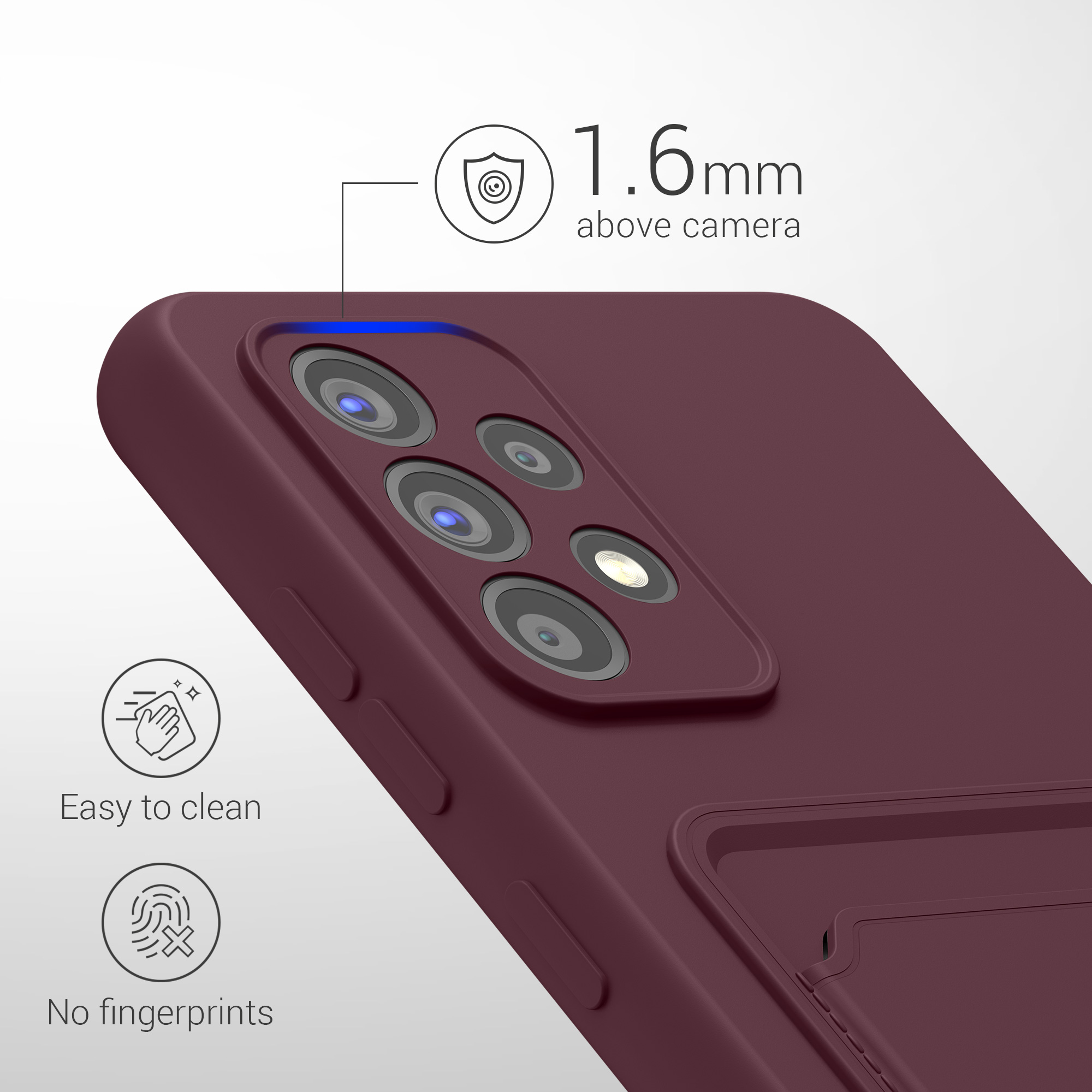 Kryt na mobil Samsung Galaxy A52 / A52 5G / A52s 5G kwmobile TPU s přihrádkou na kartu Rezavě červená