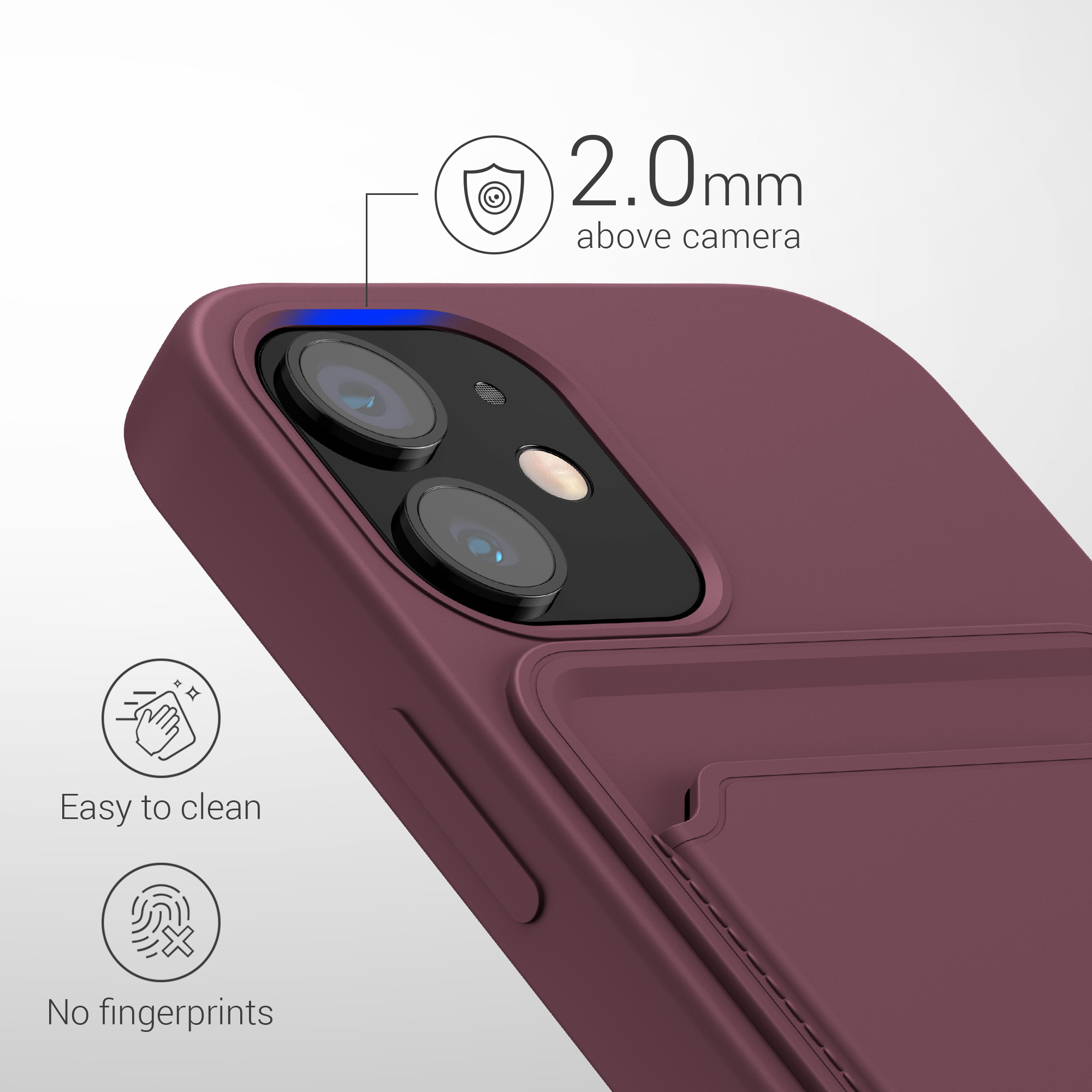 Kryt s přihrádkou kwmobile pro iPhone 12 mini - tawny červená