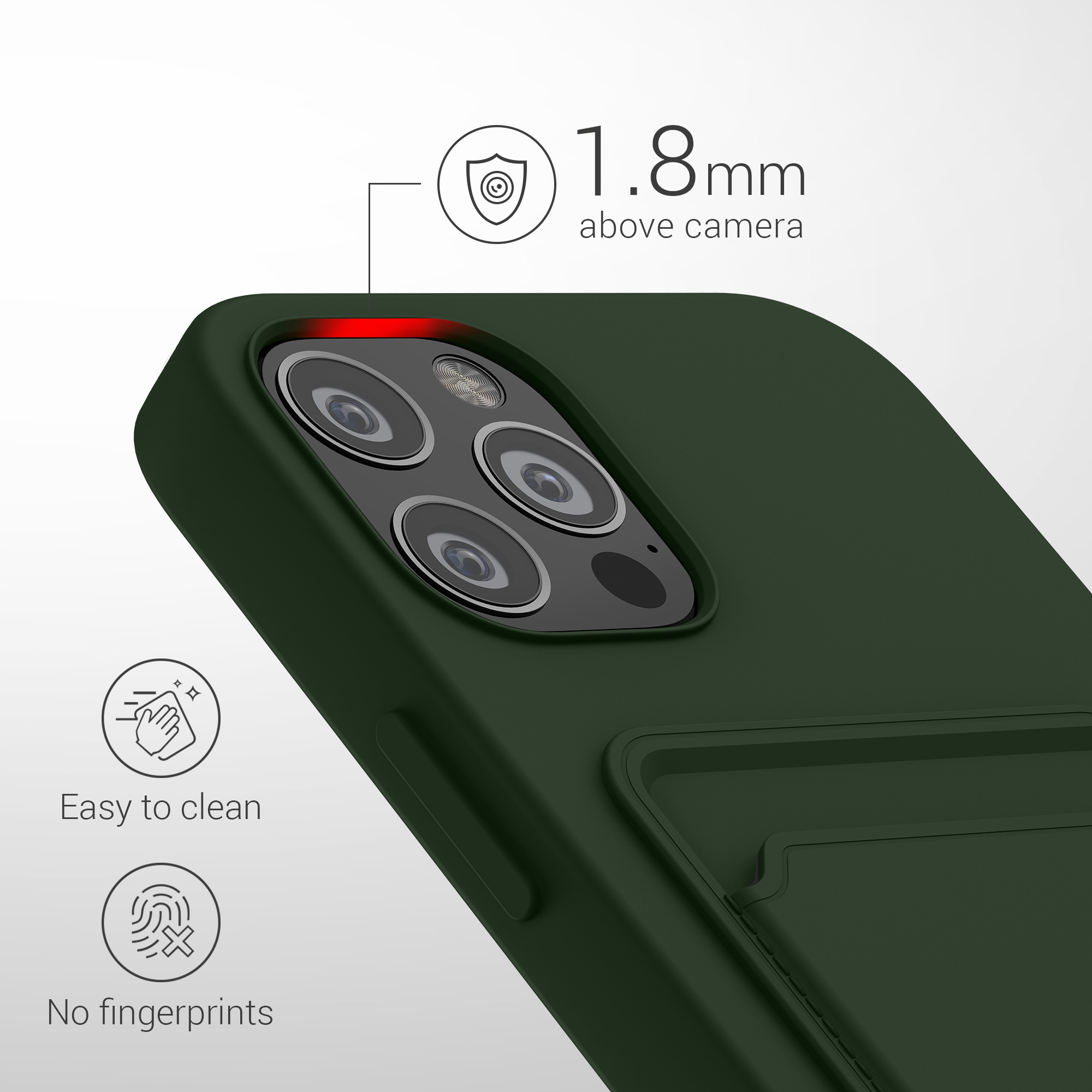 Kryt s přihrádkou kwmobile pro iPhone 12 / iPhone 12 Pro - tmavě zelená
