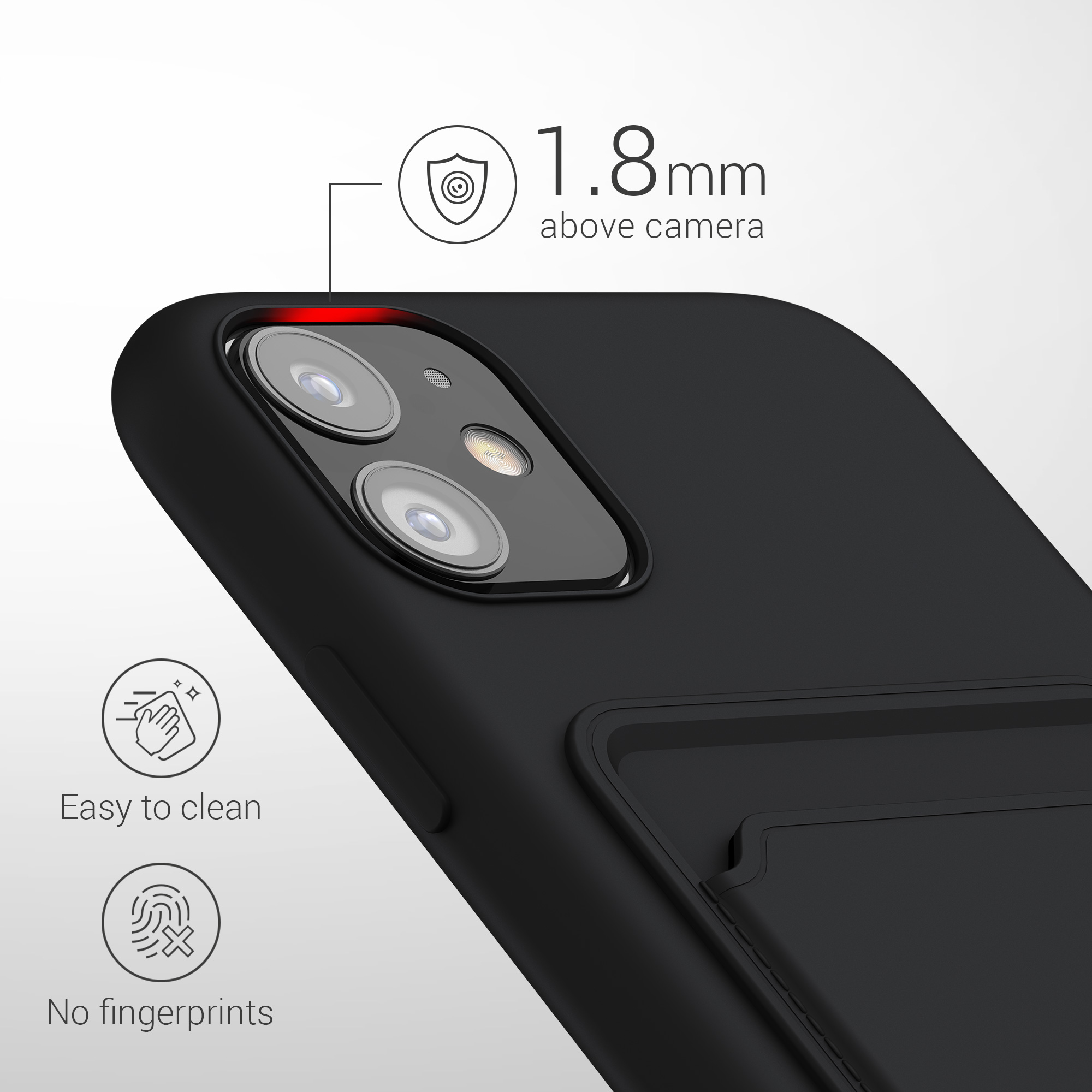 Kryt na mobil kwmobile iPhone 11 - karta, černá