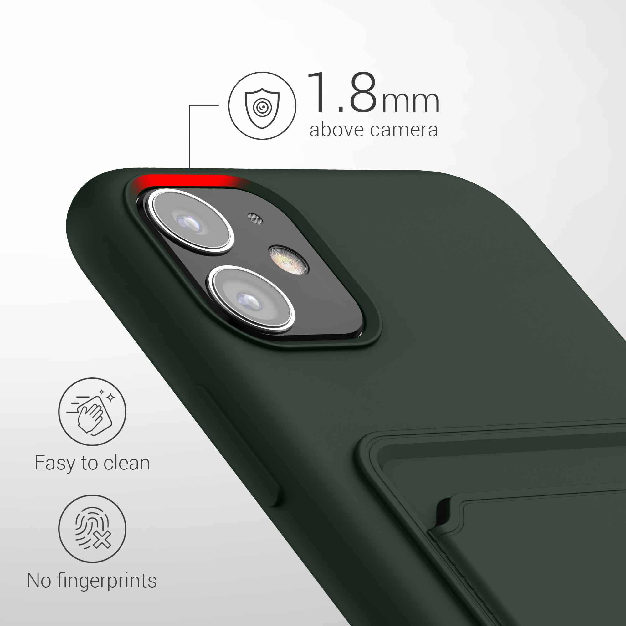 Kryt na mobil kwmobile iPhone 11 - karta, tmavě zelená