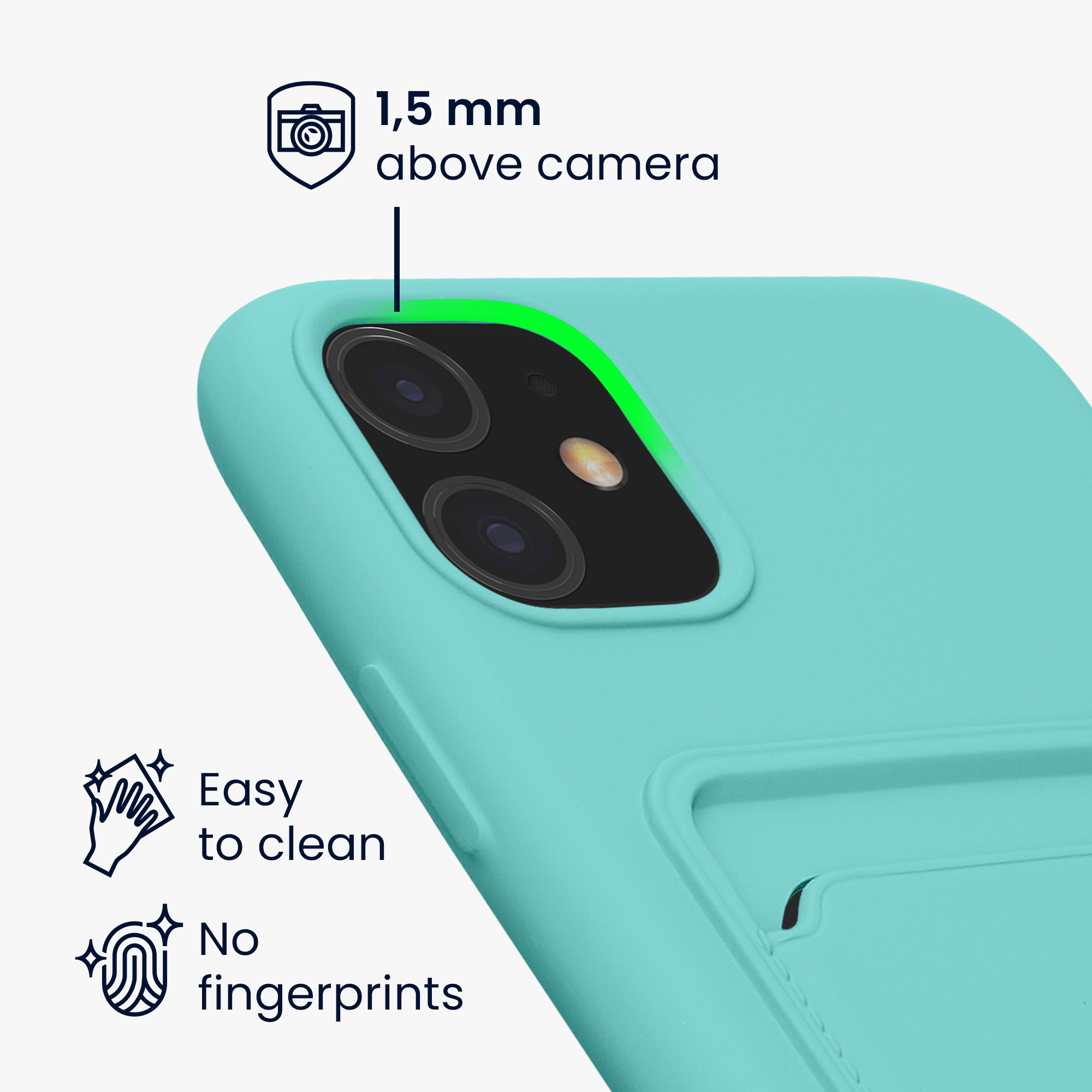 Kryt na mobil kwmobile iPhone 11 - karta, Mint