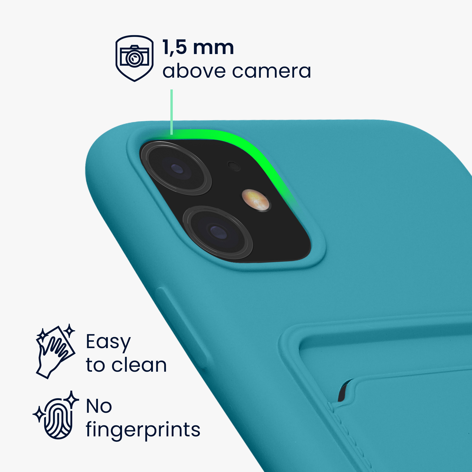 Kryt na mobil kwmobile iPhone 11 - karta, matná světle modrá